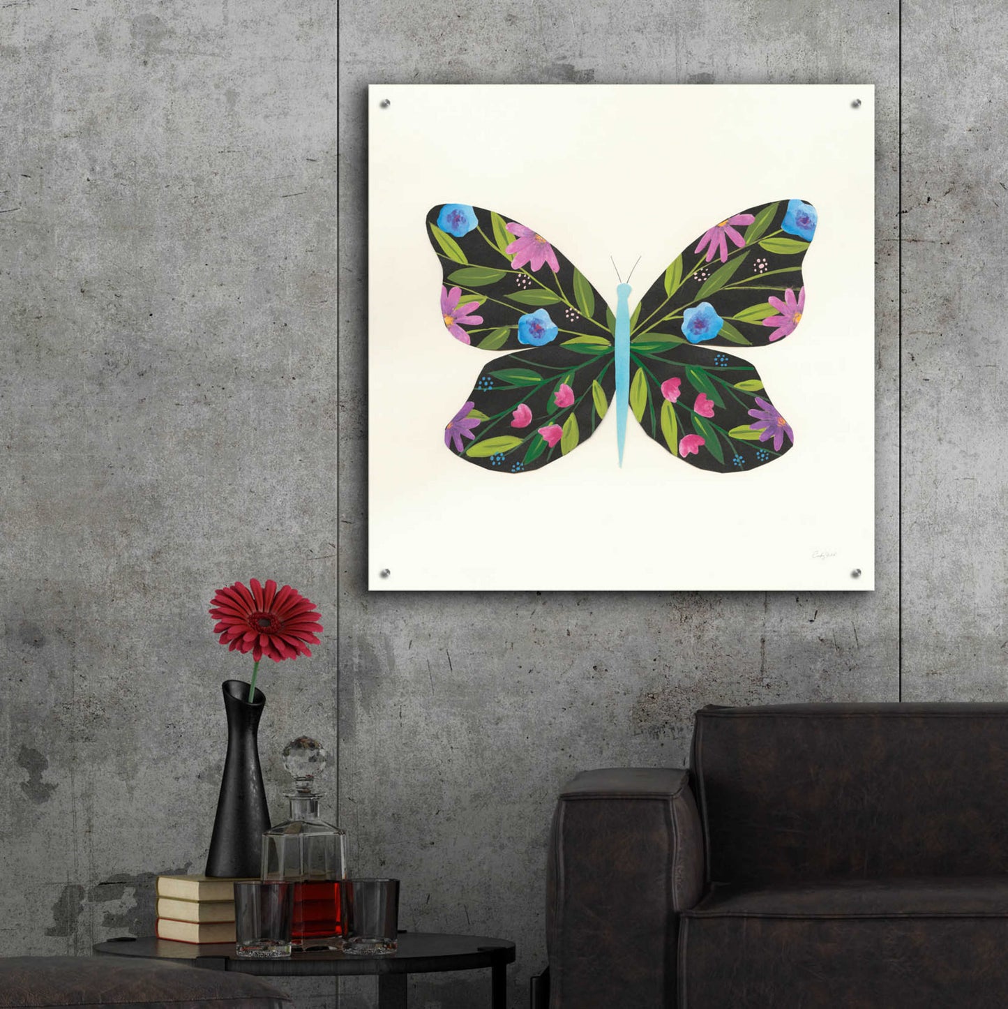 Epic Art 'Butterfly Garden III by Courtney Prahl, Acrylic Glass Wall Art,36x36