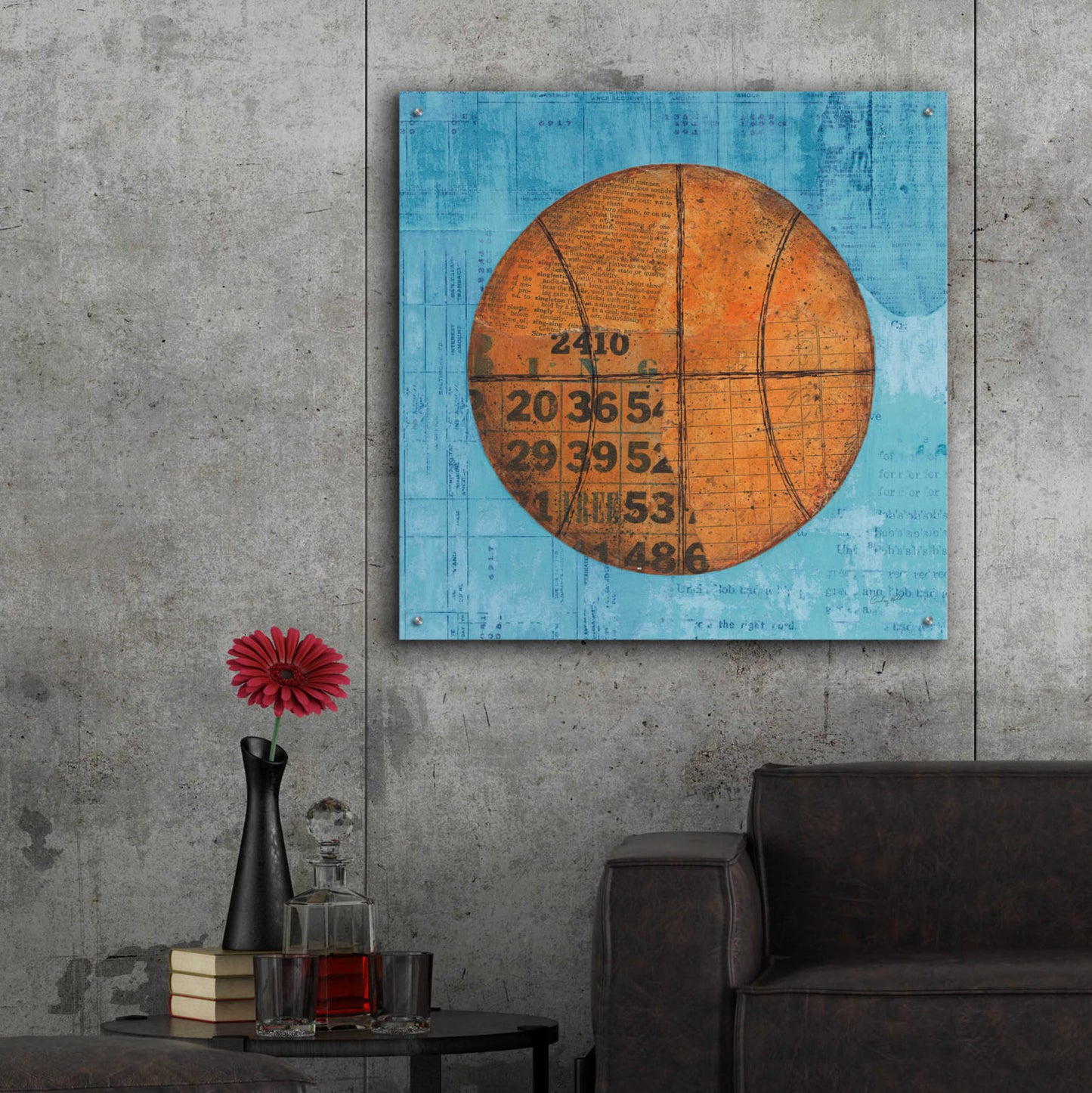 Epic Art 'Play Ball IV Blue by Courtney Prahl, Acrylic Glass Wall Art,36x36