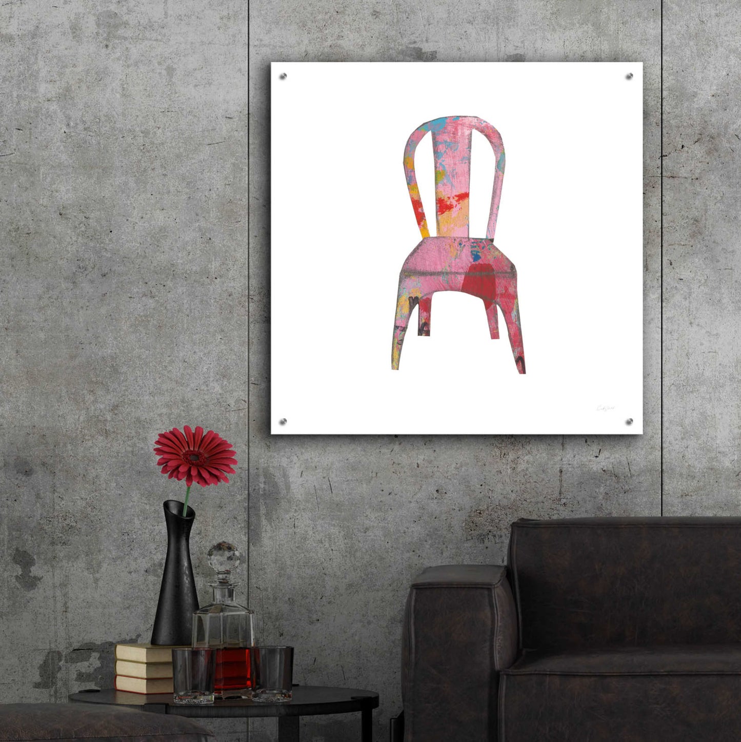Epic Art 'Mod Chairs I by Courtney Prahl, Acrylic Glass Wall Art,36x36