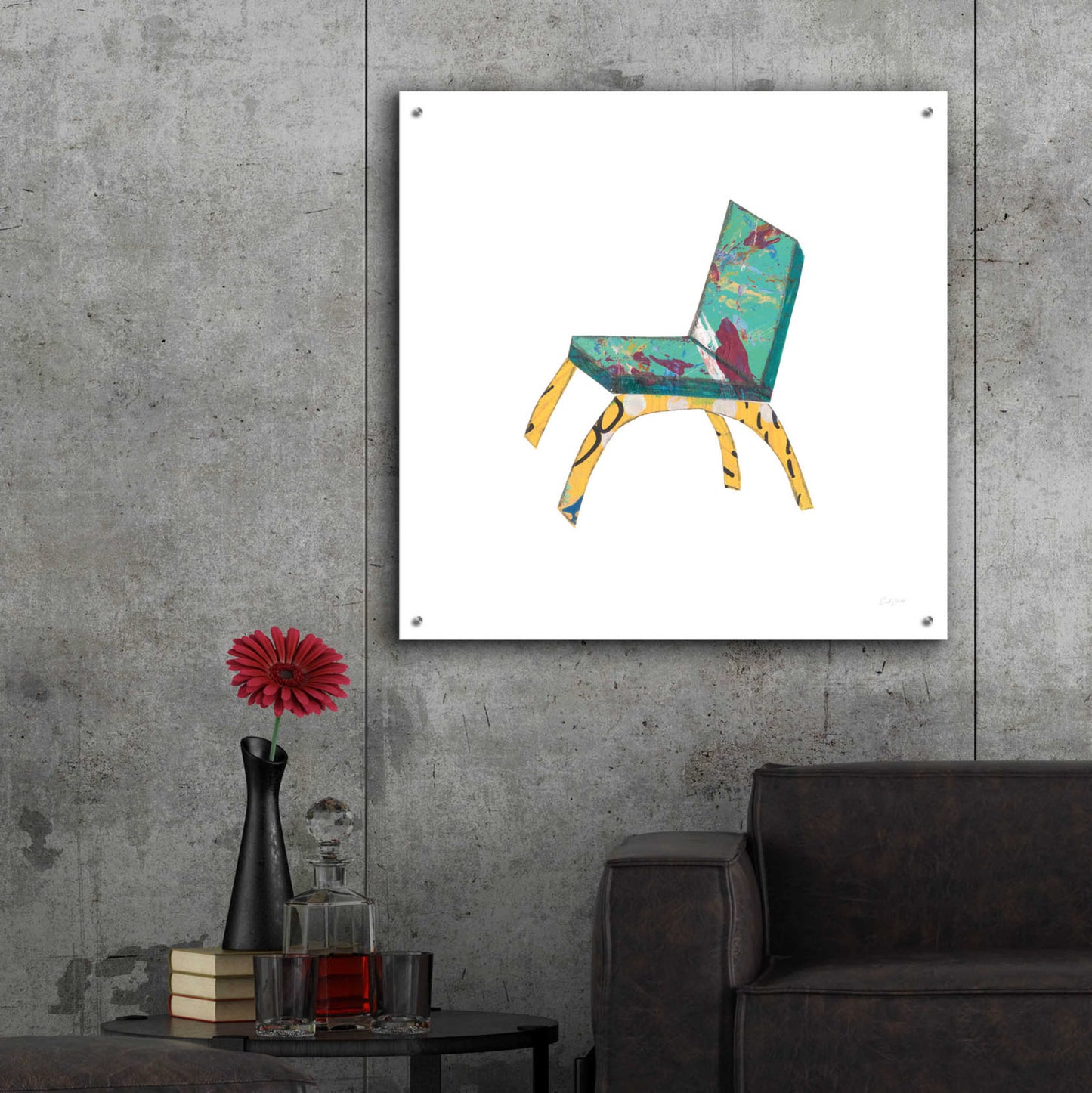 Epic Art 'Mod Chairs III by Courtney Prahl, Acrylic Glass Wall Art,36x36