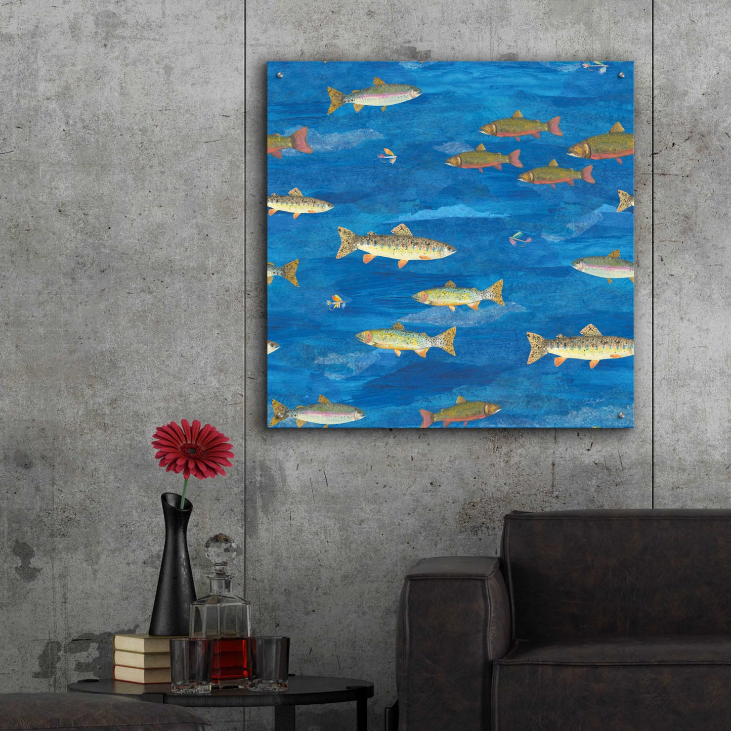 Epic Art 'Angling in The Stream Pattern I by Courtney Prahl, Acrylic Glass Wall Art,36x36