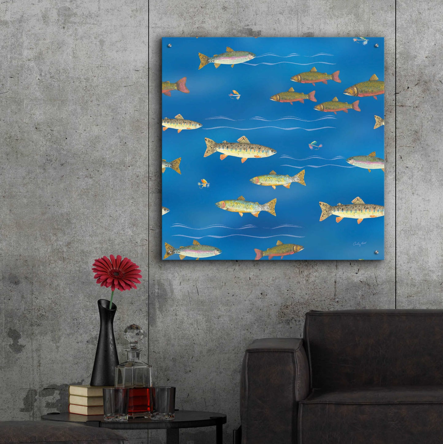 Epic Art 'Angling in The Stream Pattern IB by Courtney Prahl, Acrylic Glass Wall Art,36x36