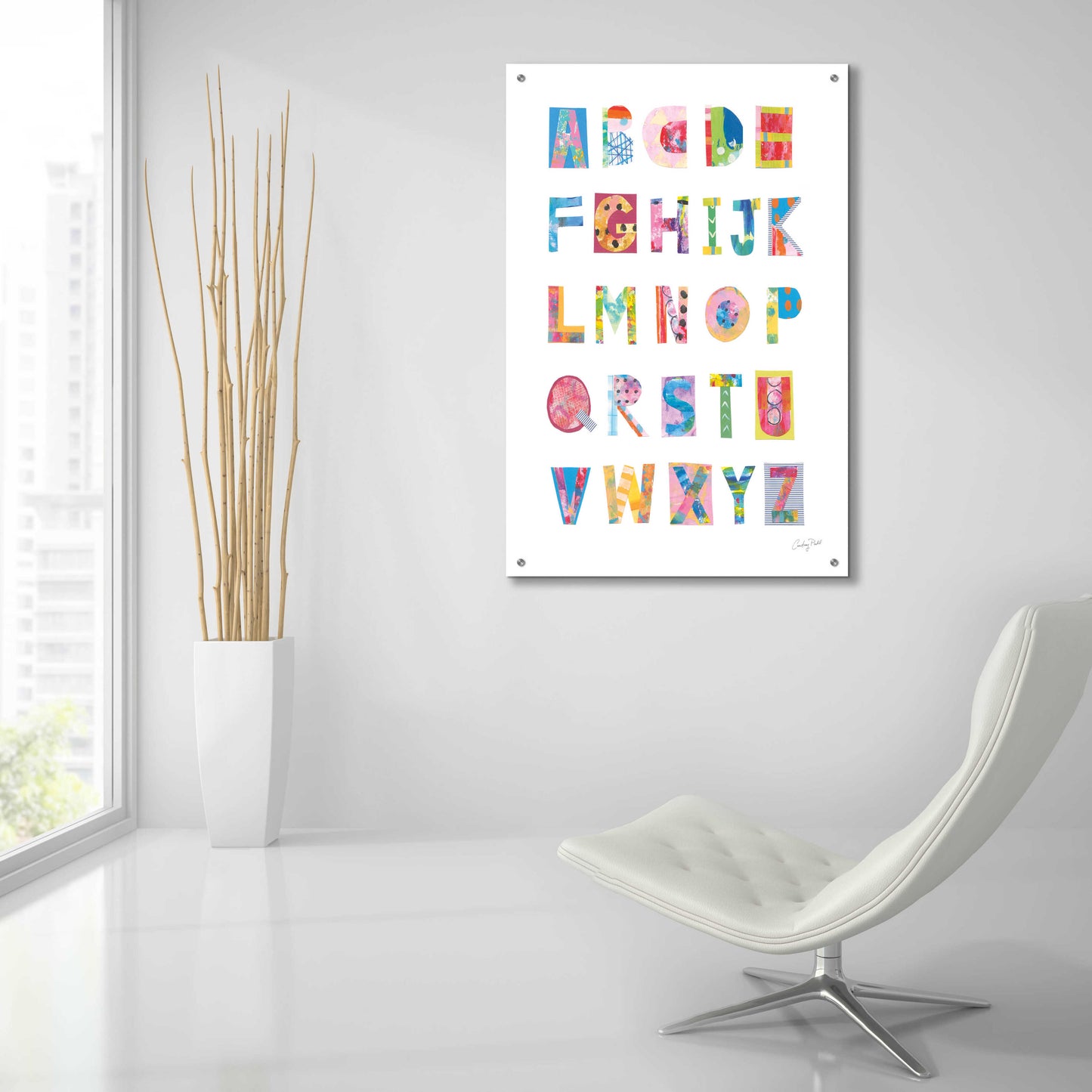 Epic Art 'Alphabet Collage by Courtney Prahl, Acrylic Glass Wall Art,24x36
