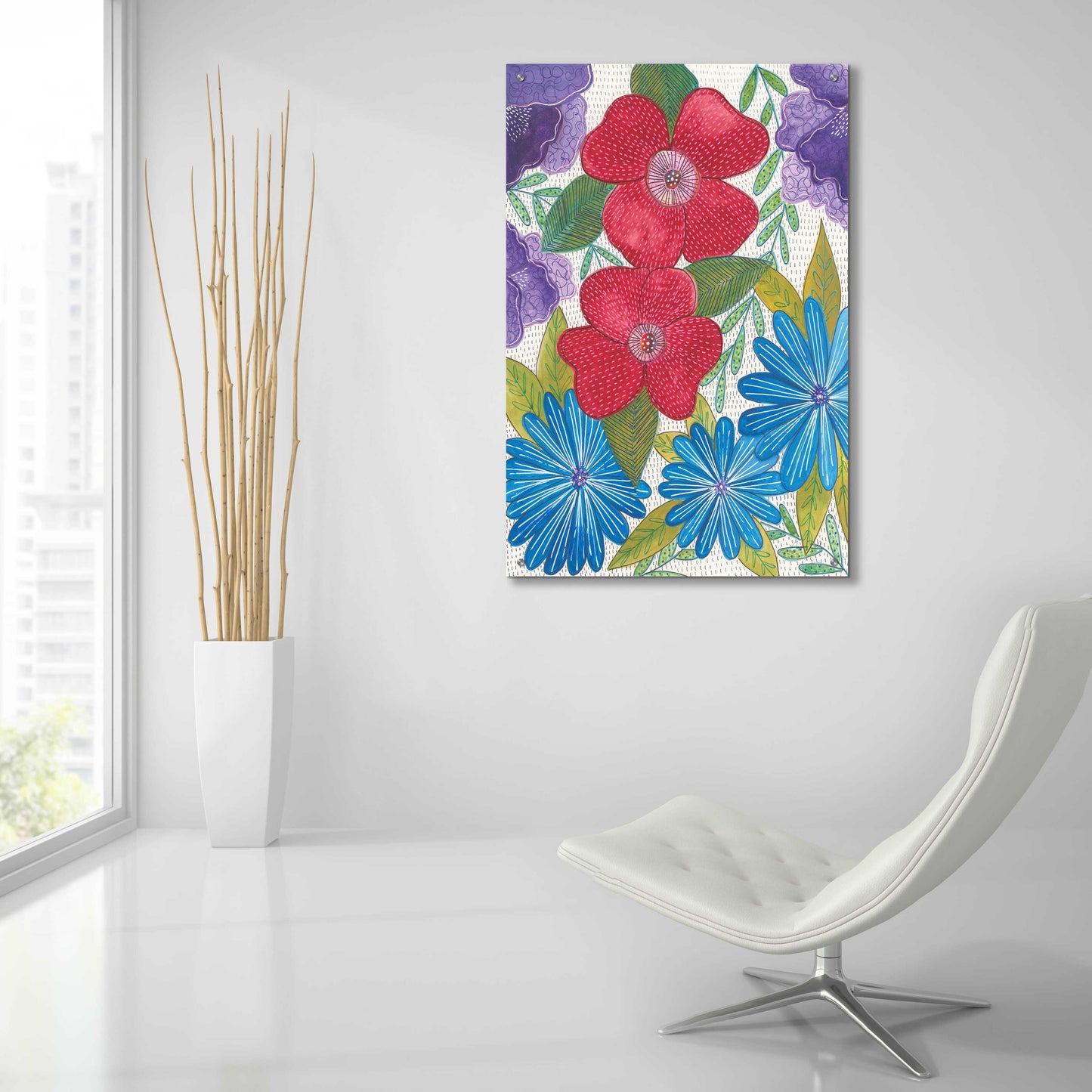 Epic Art 'Joyful I by Courtney Prahl, Acrylic Glass Wall Art,24x36