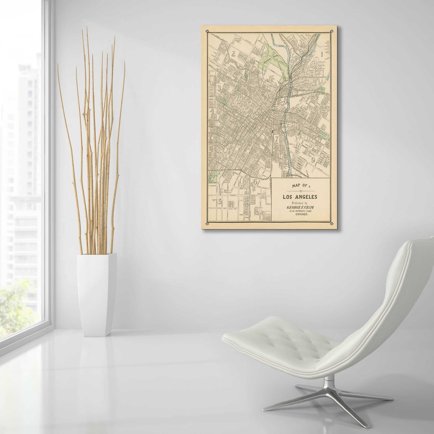 Epic Art 'Map of Los Angeles' by Wild Apple Portfolio, Acrylic Glass Wall Art,24x36