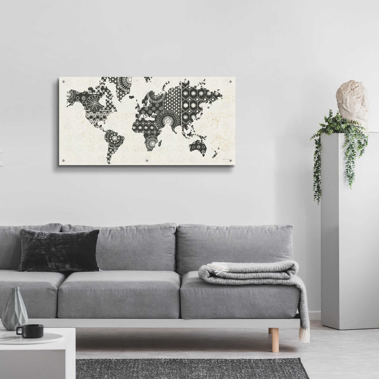 Epic Art 'Kami Map - No Border' by Kathrine Lovell, Acrylic Glass Wall Art,48x24