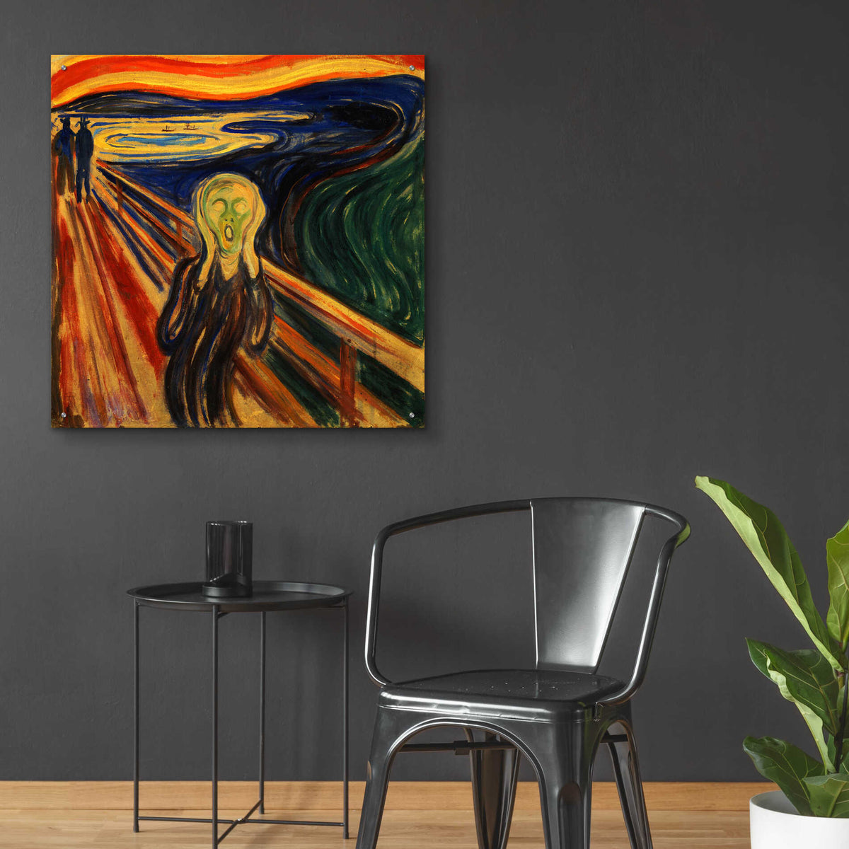Epic Art 'The Scream' by Edvard Munch, Acrylic Glass Wall Art,36x36