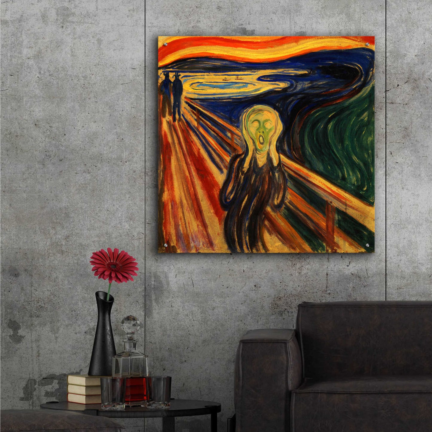 Epic Art 'The Scream' by Edvard Munch, Acrylic Glass Wall Art,36x36