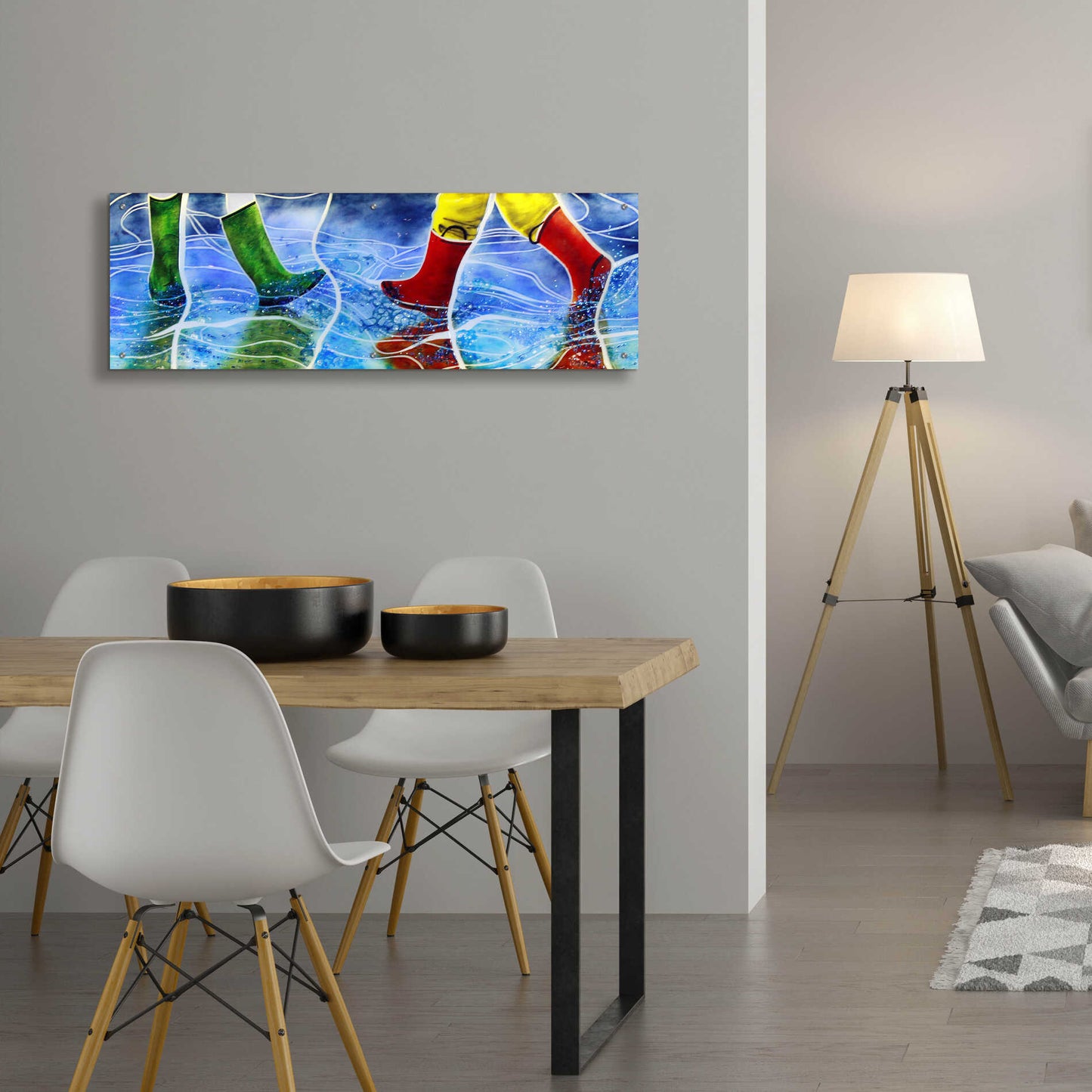 Epic Art 'Water' by Rita Shimelfarb, Acrylic Glass Wall Art,48x16
