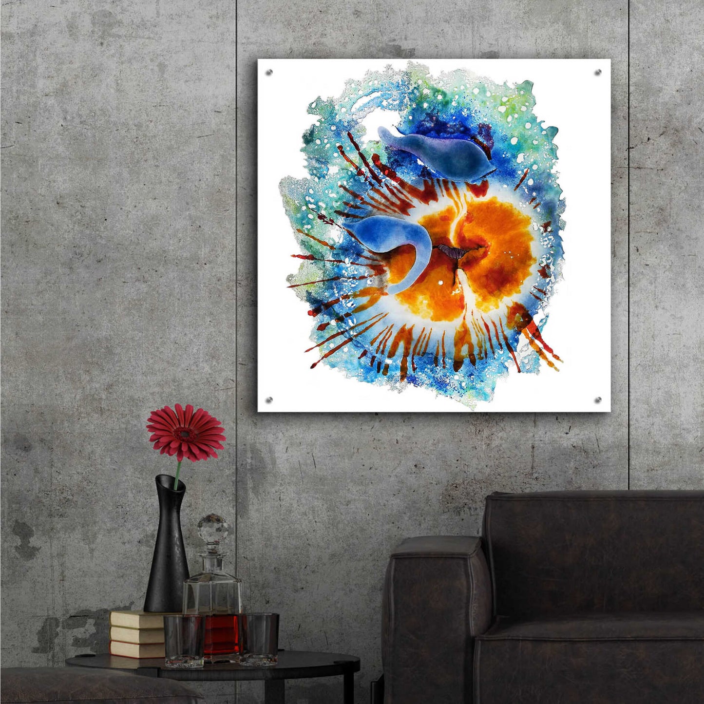 Epic Art 'Urticina Felinal' by Rita Shimelfarb, Acrylic Glass Wall Art,36x36