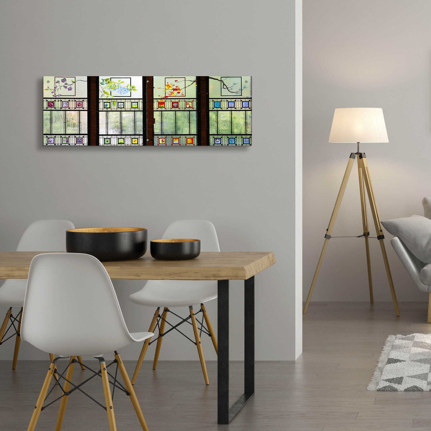 Epic Art 'Seasons' by Rita Shimelfarb, Acrylic Glass Wall Art,48x16