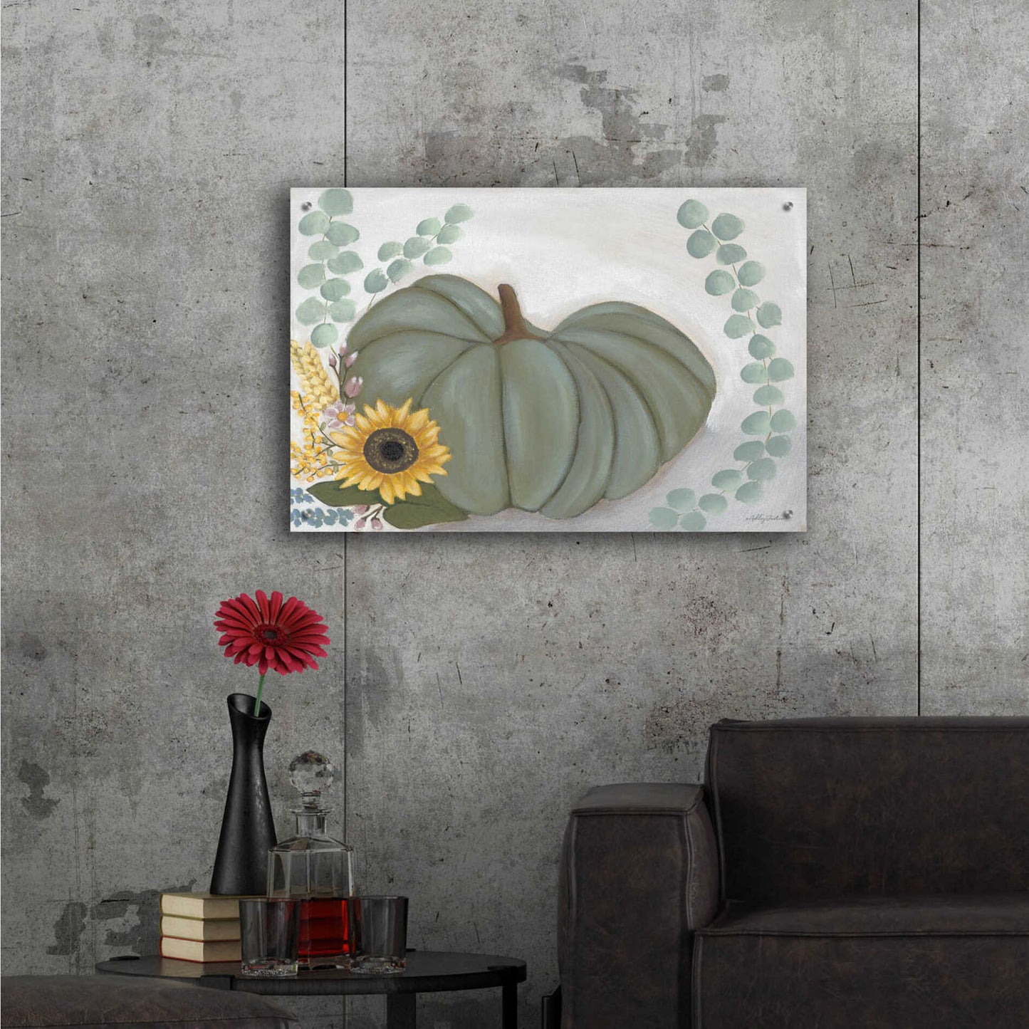 Epic Art 'Green Pumpkin' by Ashley Justice, Acrylic Glass Wall Art,36x24