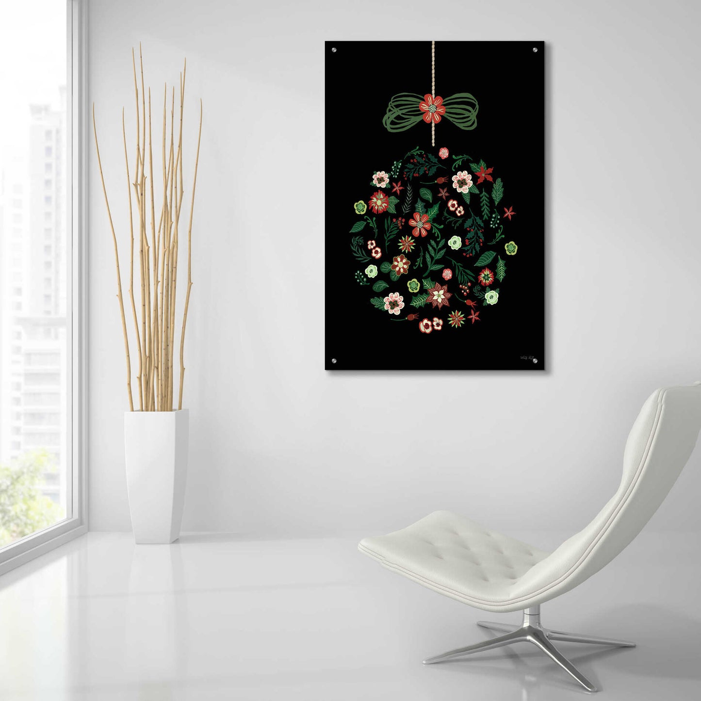 Epic Art 'Christmas Ornament I' by Cindy Jacobs, Acrylic Glass Wall Art,24x36