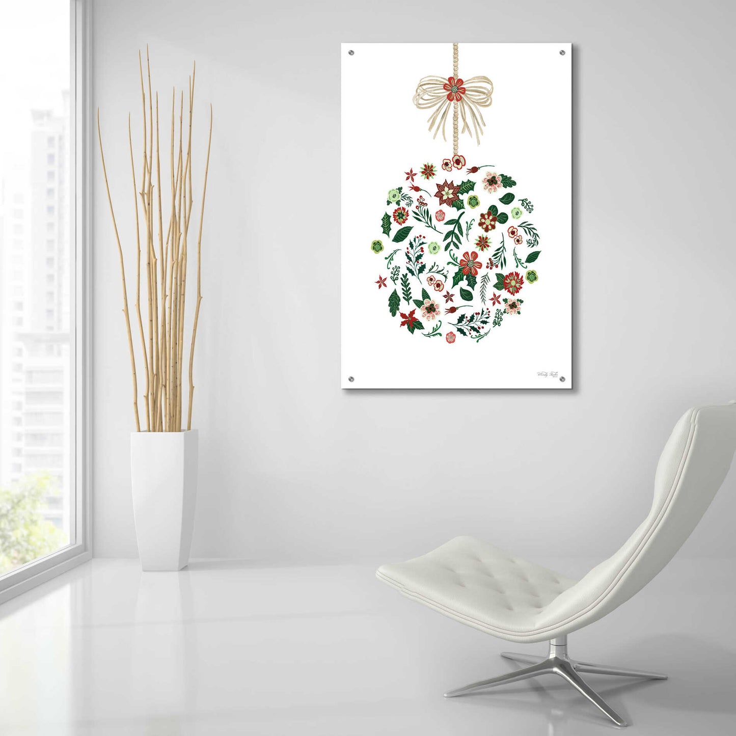 Epic Art 'Christmas Ornament II' by Cindy Jacobs, Acrylic Glass Wall Art,24x36