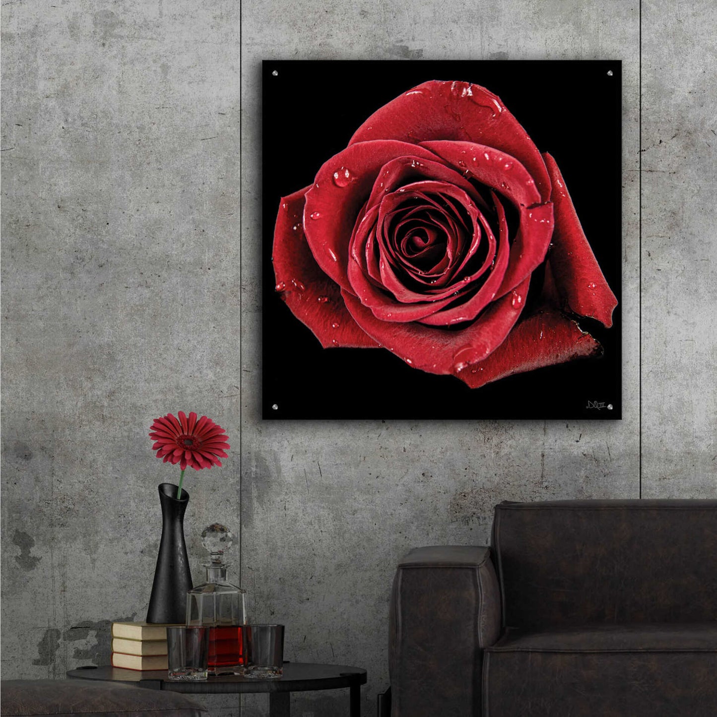Epic Art 'Broken Heart Rose' by Donnie Quillen, Acrylic Glass Wall Art,36x36