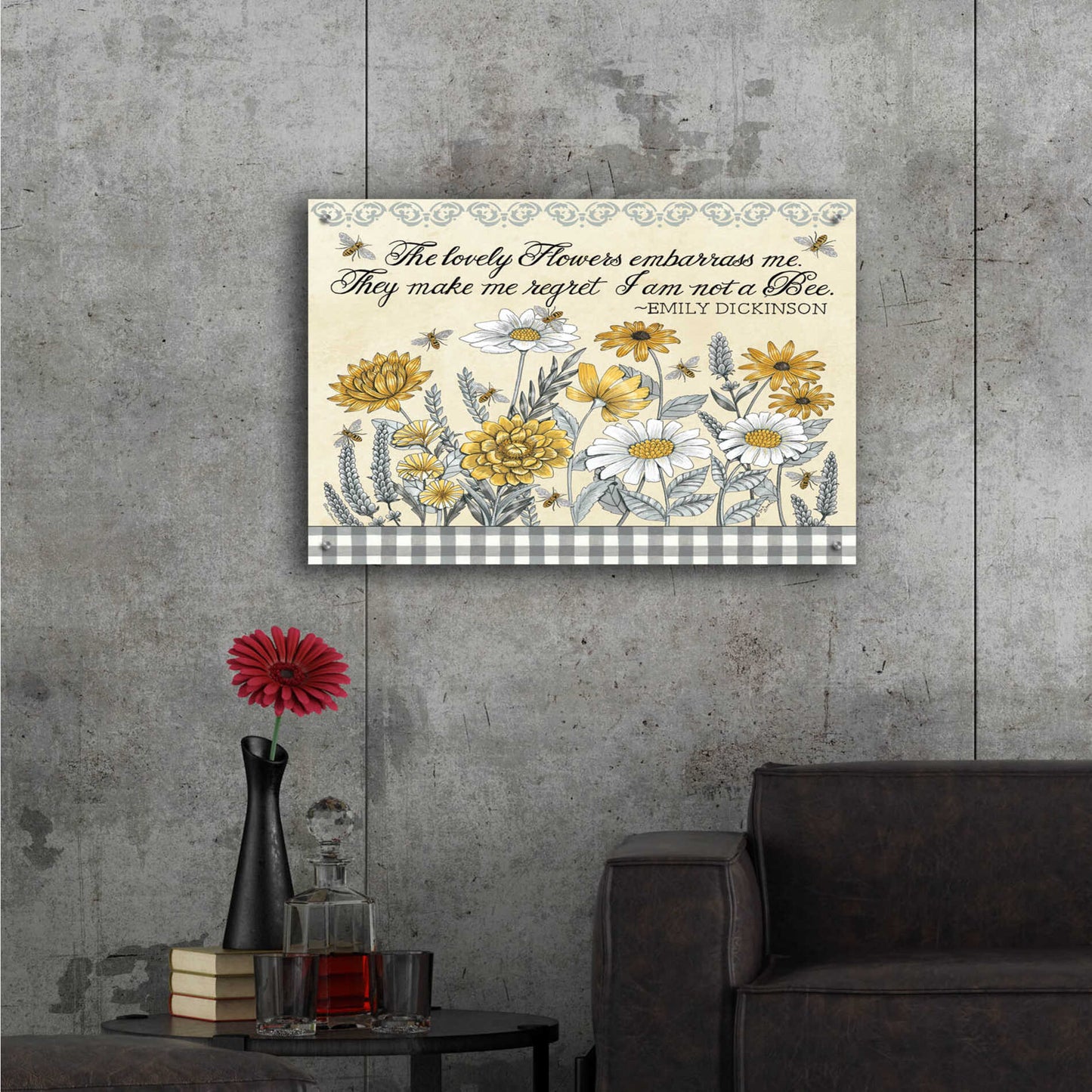 Epic Art 'Make Me Regret I am Not a Bee' by Deb Strain, Acrylic Glass Wall Art,36x24