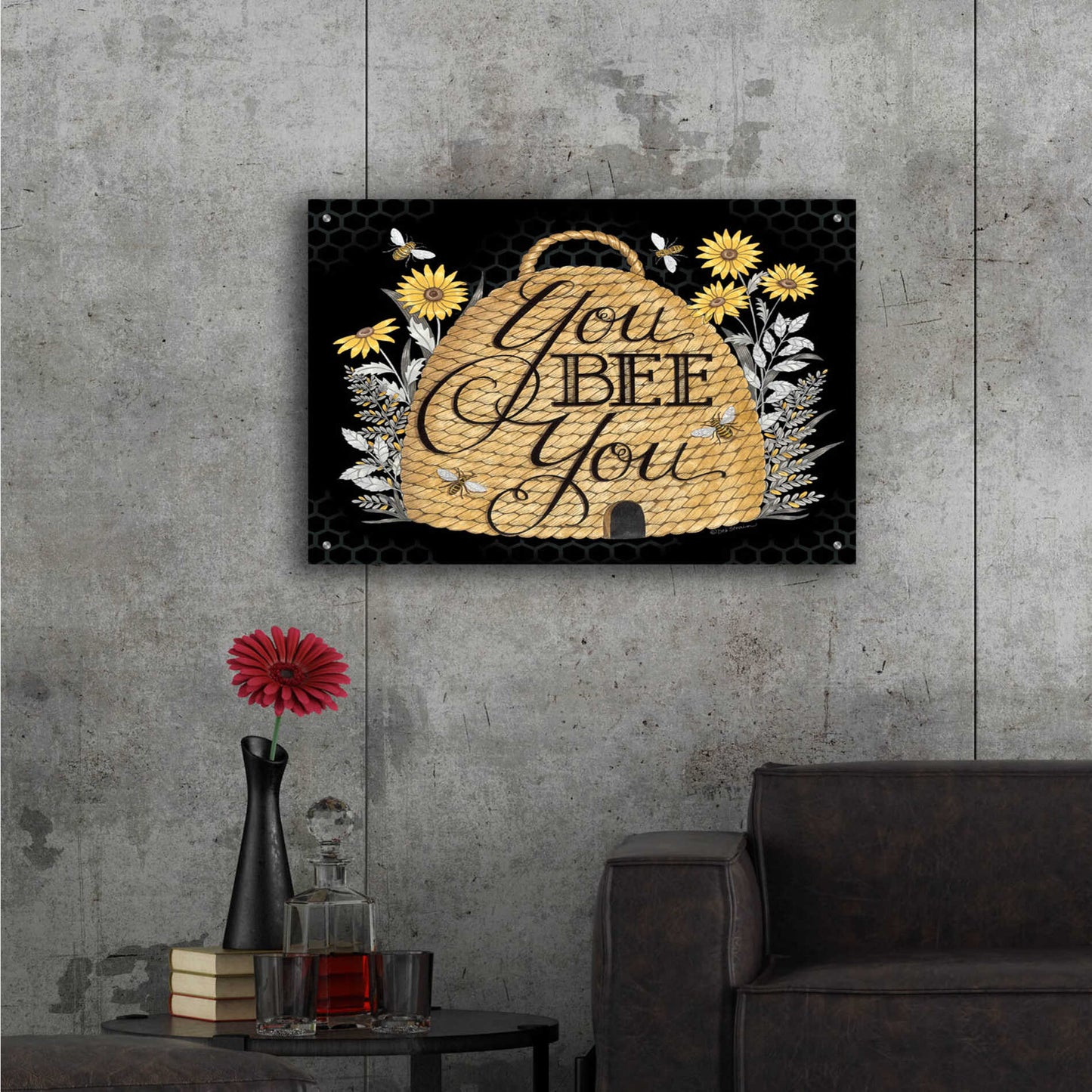 Epic Art 'You Bee You' by Deb Strain, Acrylic Glass Wall Art,36x24
