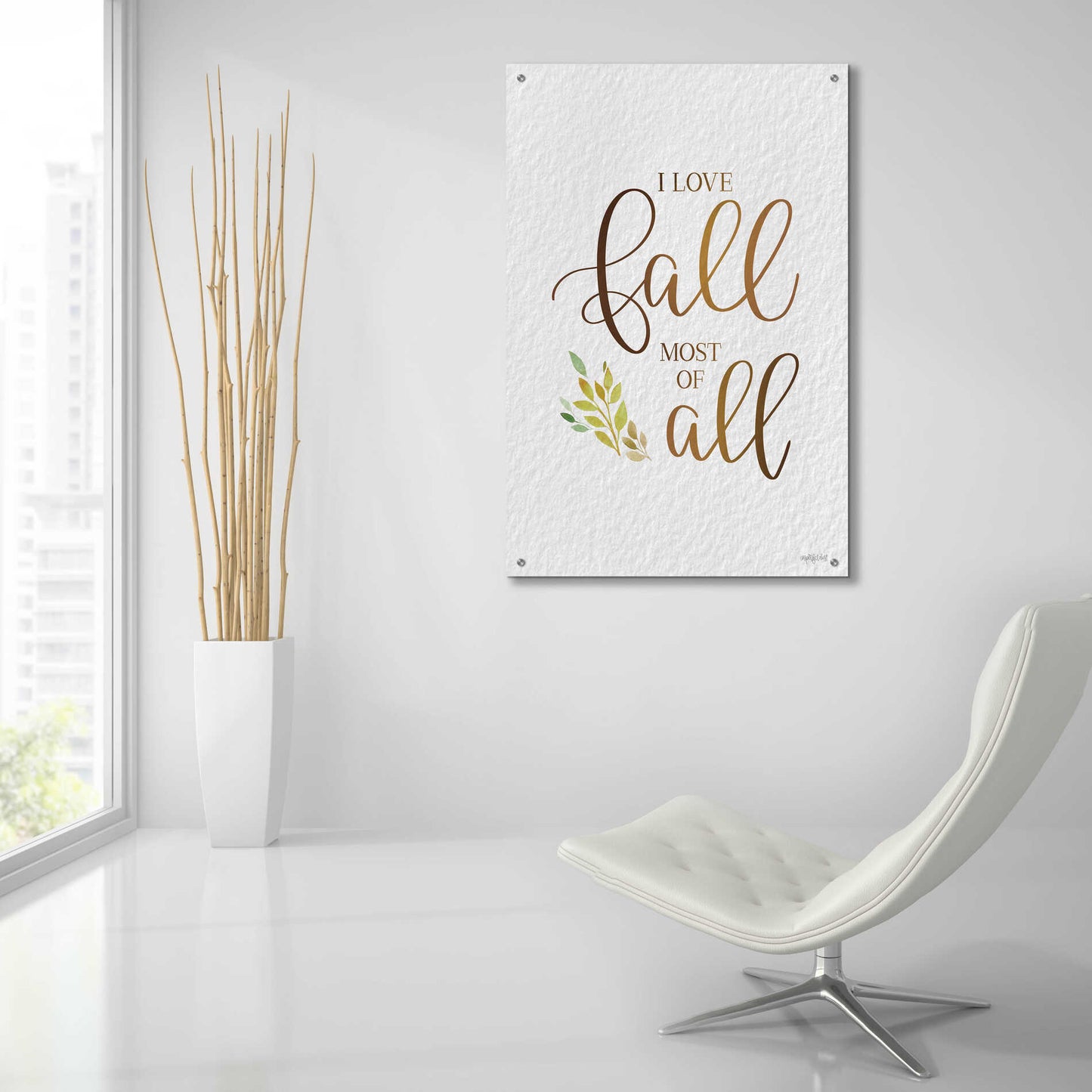 Epic Art 'I Love Fall Most of All' by Imperfect Dust, Acrylic Glass Wall Art,24x36