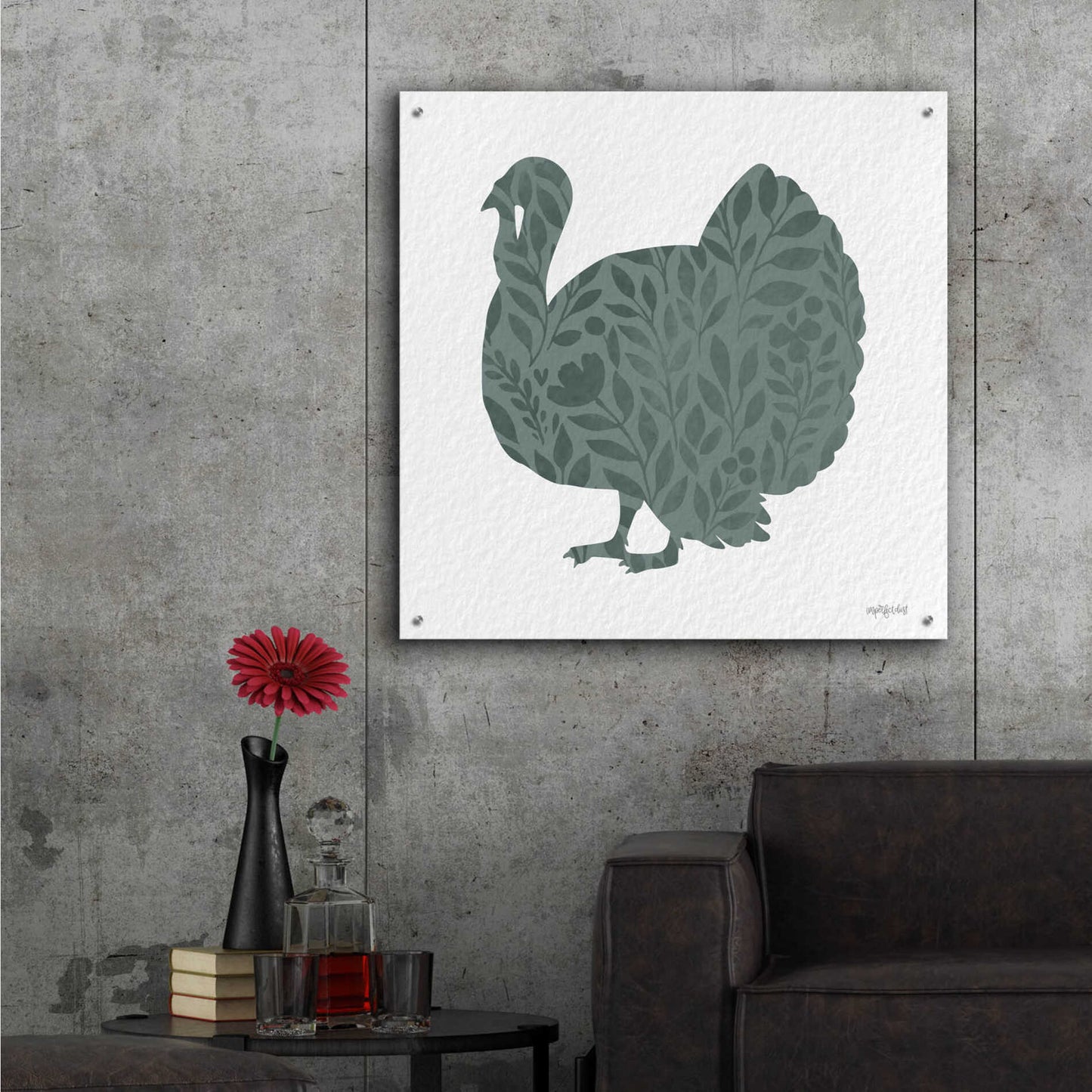 Epic Art 'Floral Turkey' by Imperfect Dust, Acrylic Glass Wall Art,36x36