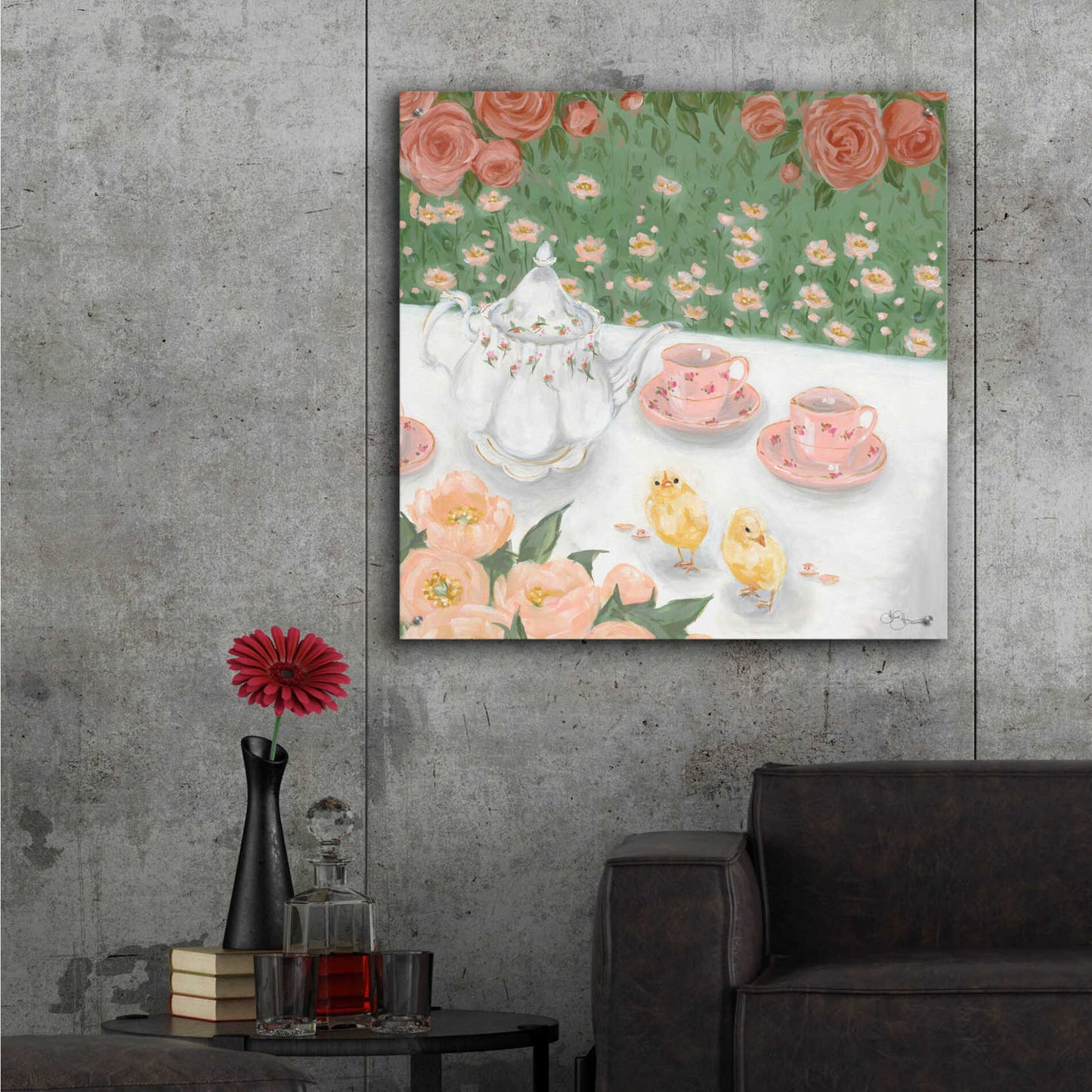 Epic Art 'Tea Party' by Hollihocks Art, Acrylic Glass Wall Art,36x36