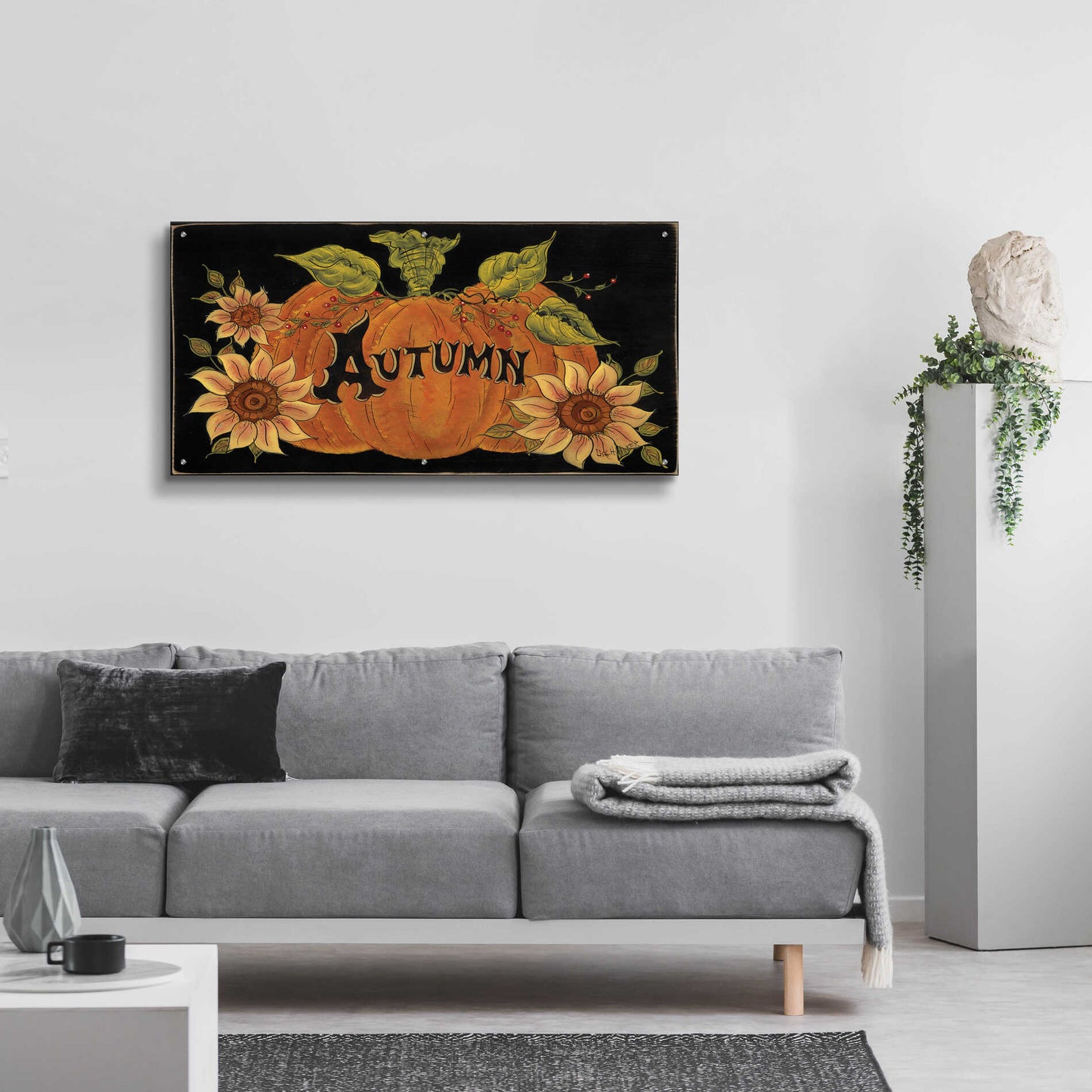 Epic Art 'Pumpkin Spice' by Lisa Hilliker, Acrylic Glass Wall Art,48x24