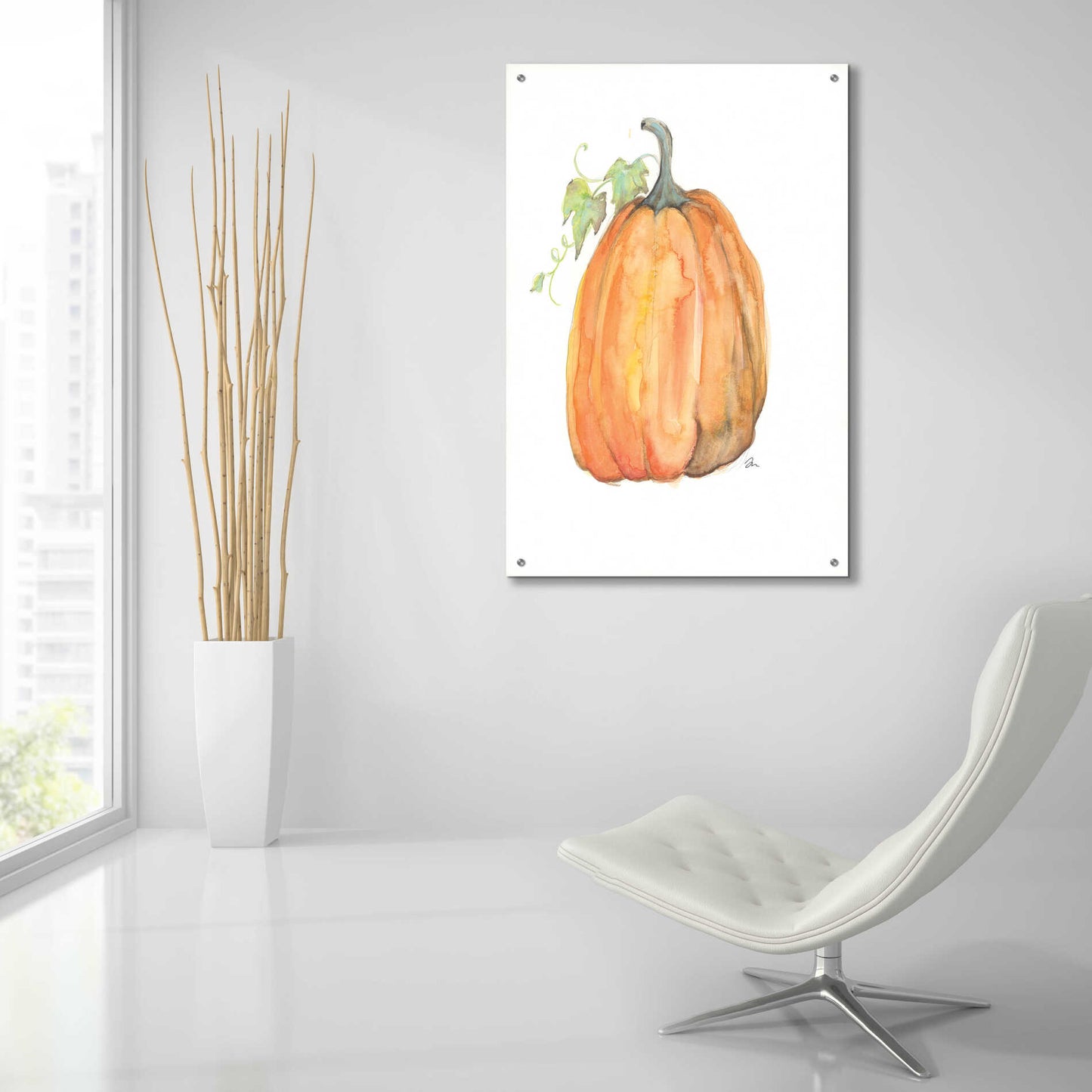 Epic Art 'Plump Pumpkin' by Jessica Mingo, Acrylic Glass Wall Art,24x36
