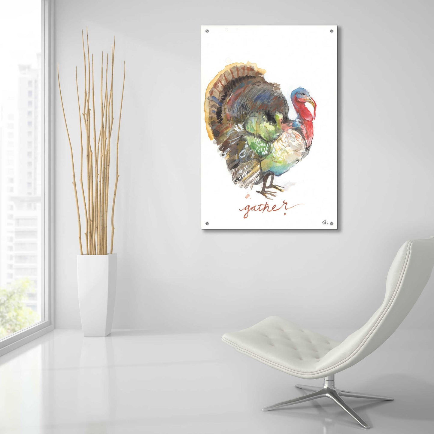 Epic Art 'Gather Turkey' by Jessica Mingo, Acrylic Glass Wall Art,24x36