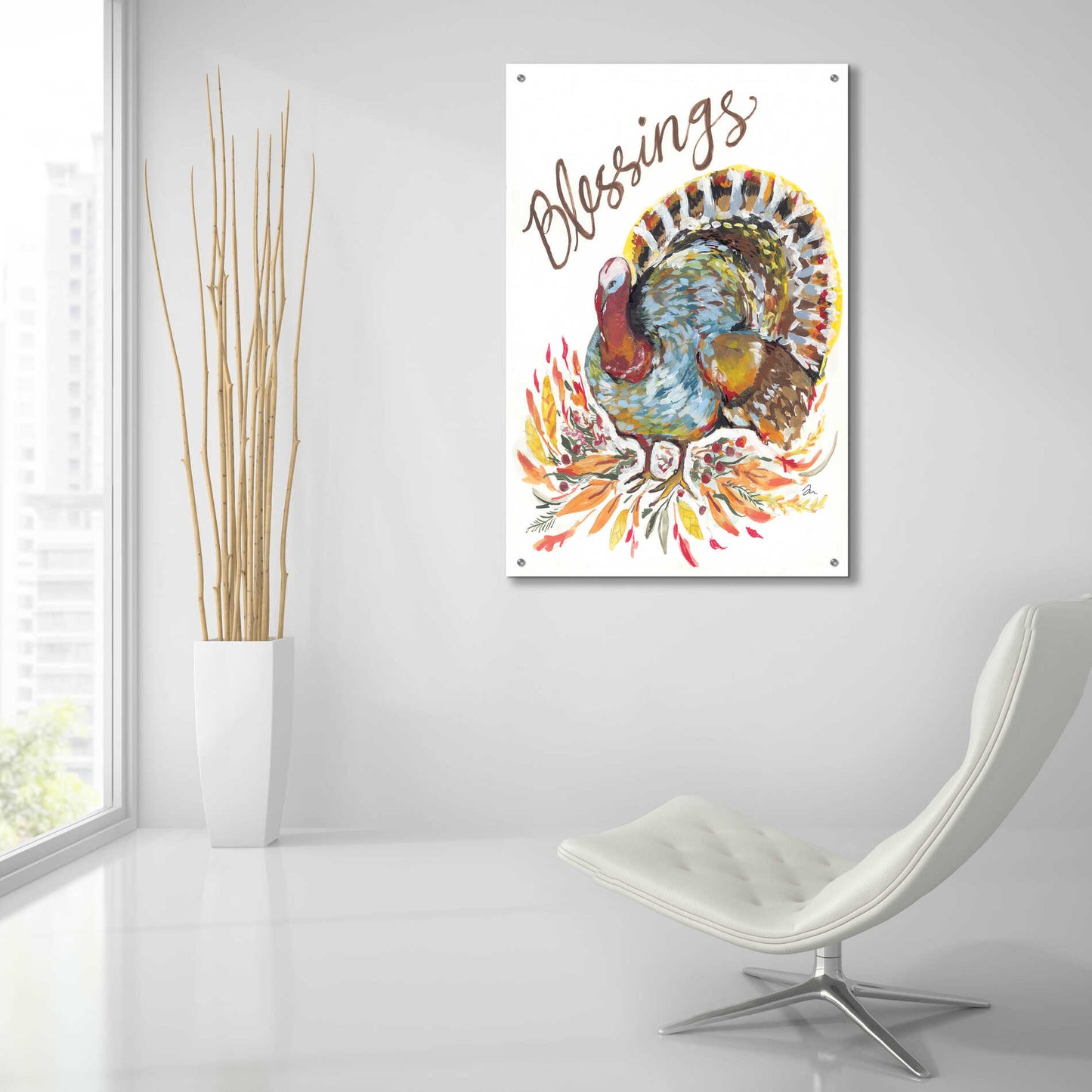 Epic Art 'Blessings Turkey' by Jessica Mingo, Acrylic Glass Wall Art,24x36