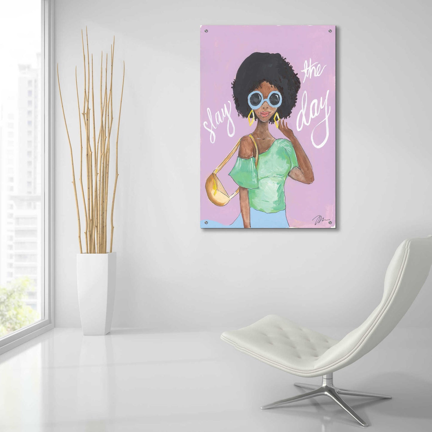 Epic Art 'Slay the Day' by Jessica Mingo, Acrylic Glass Wall Art,24x36