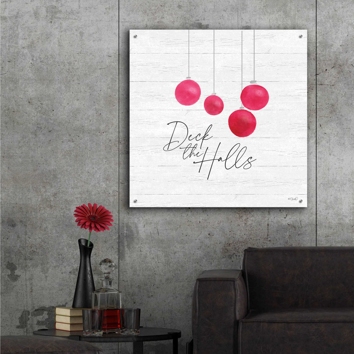 Epic Art 'Deck the Halls' by Kate Sherrill, Acrylic Glass Wall Art,36x36