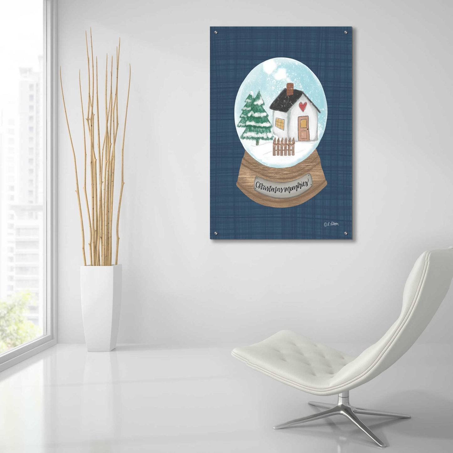 Epic Art 'Christmas Memories Snow Globe I' by Lisa Larson, Acrylic Glass Wall Art,24x36