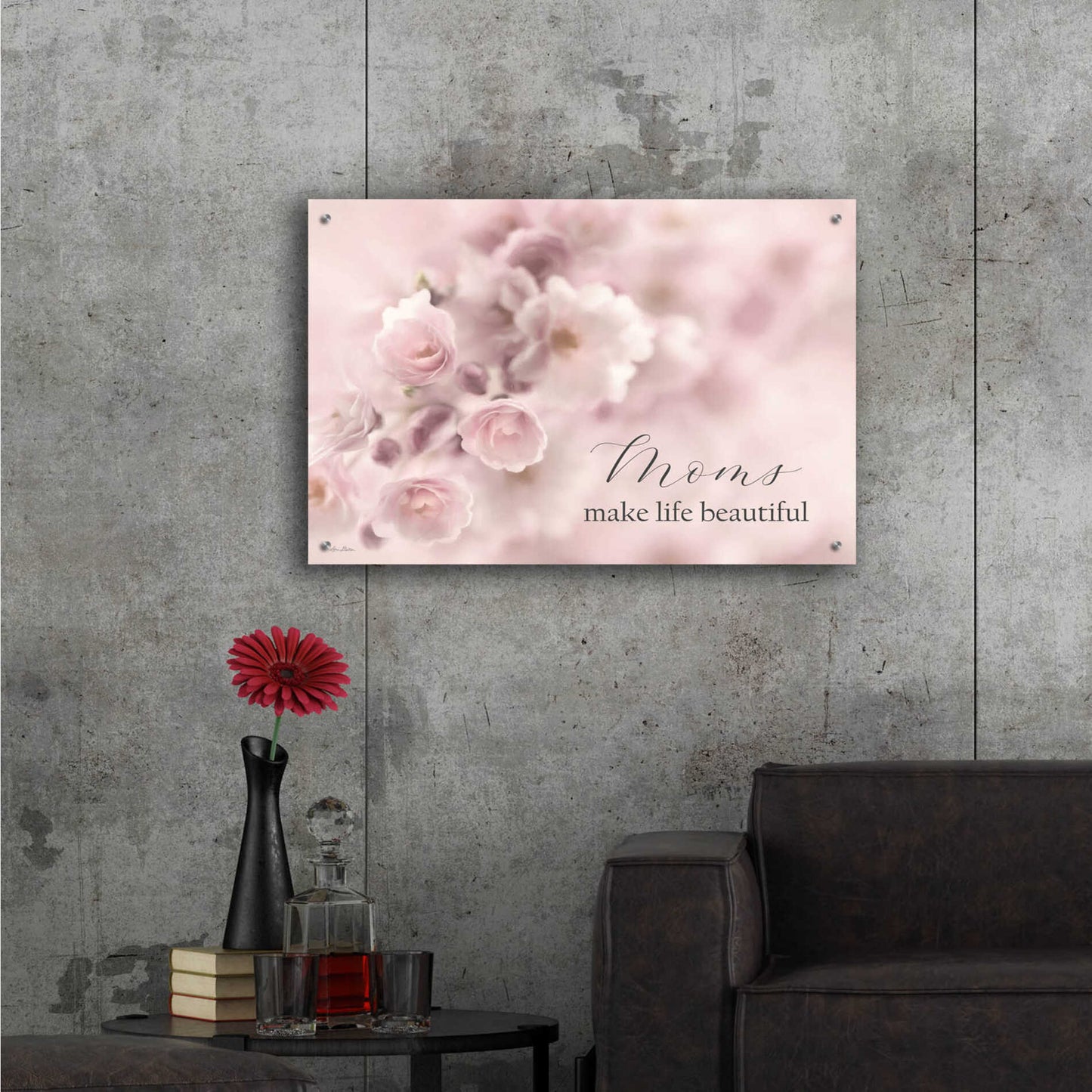 Epic Art 'Moms Make Life Beautiful' by Lori Deiter, Acrylic Glass Wall Art,36x24