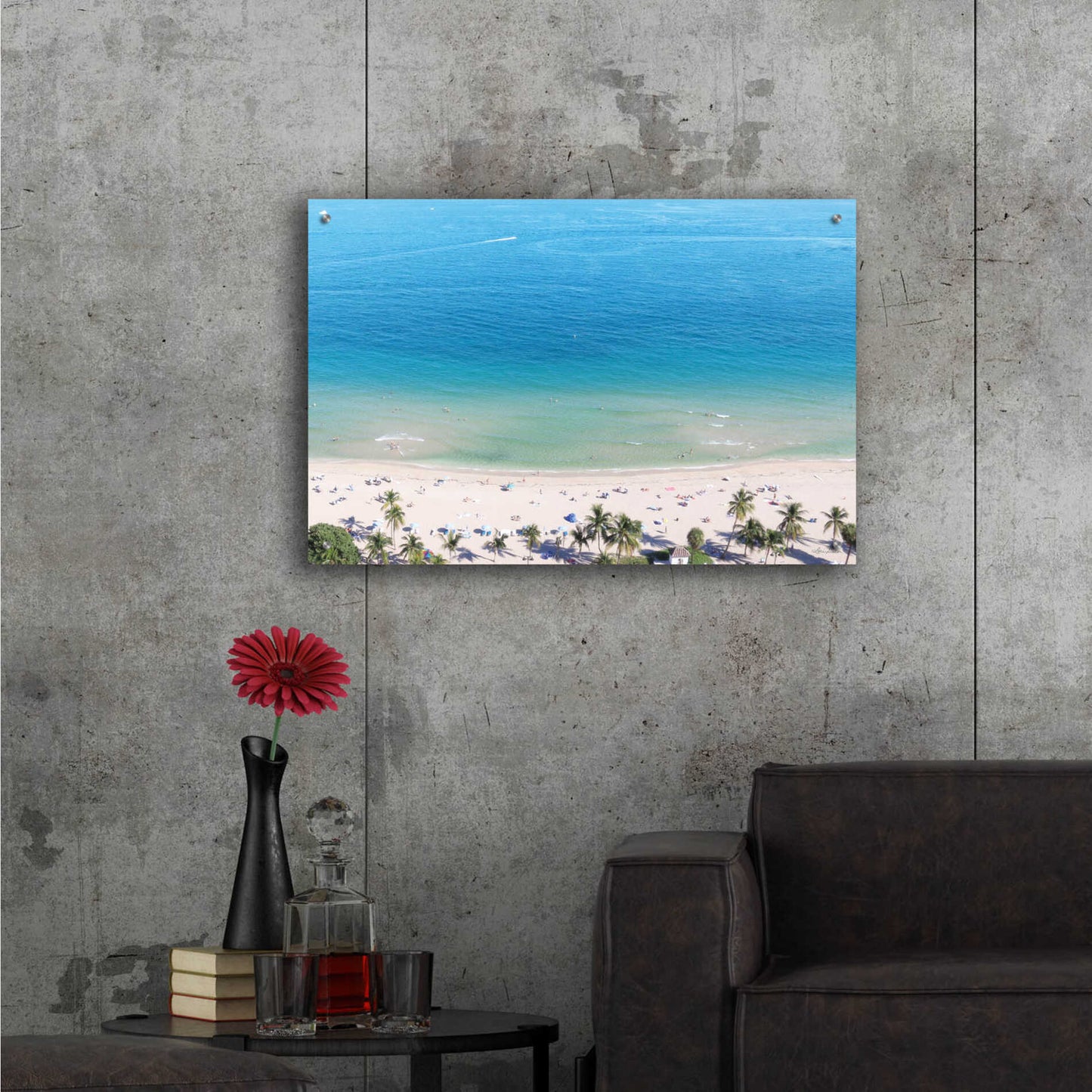 Epic Art 'Beach View From Above' by Lori Deiter, Acrylic Glass Wall Art,36x24