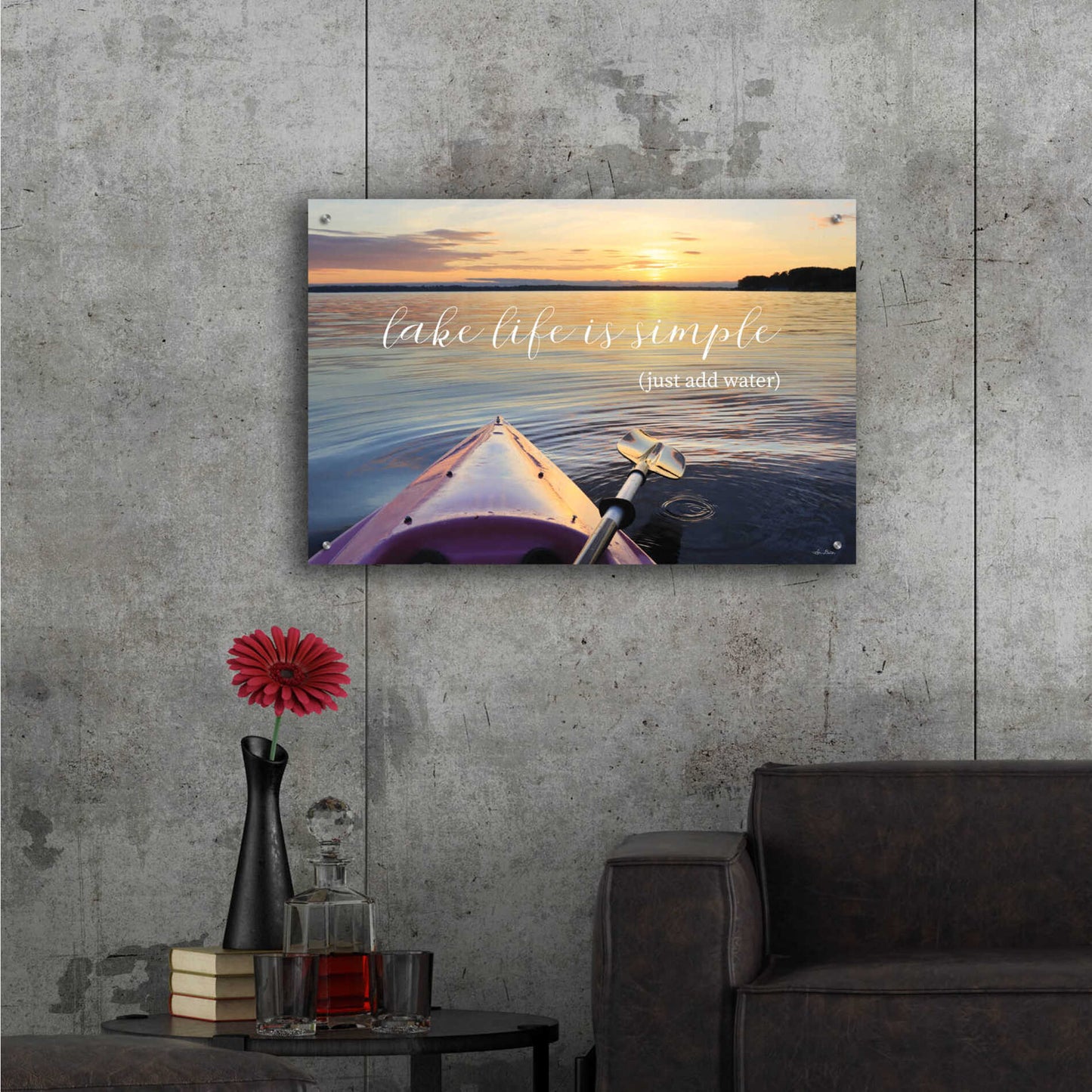 Epic Art 'Lake Life is Simple' by Lori Deiter, Acrylic Glass Wall Art,36x24