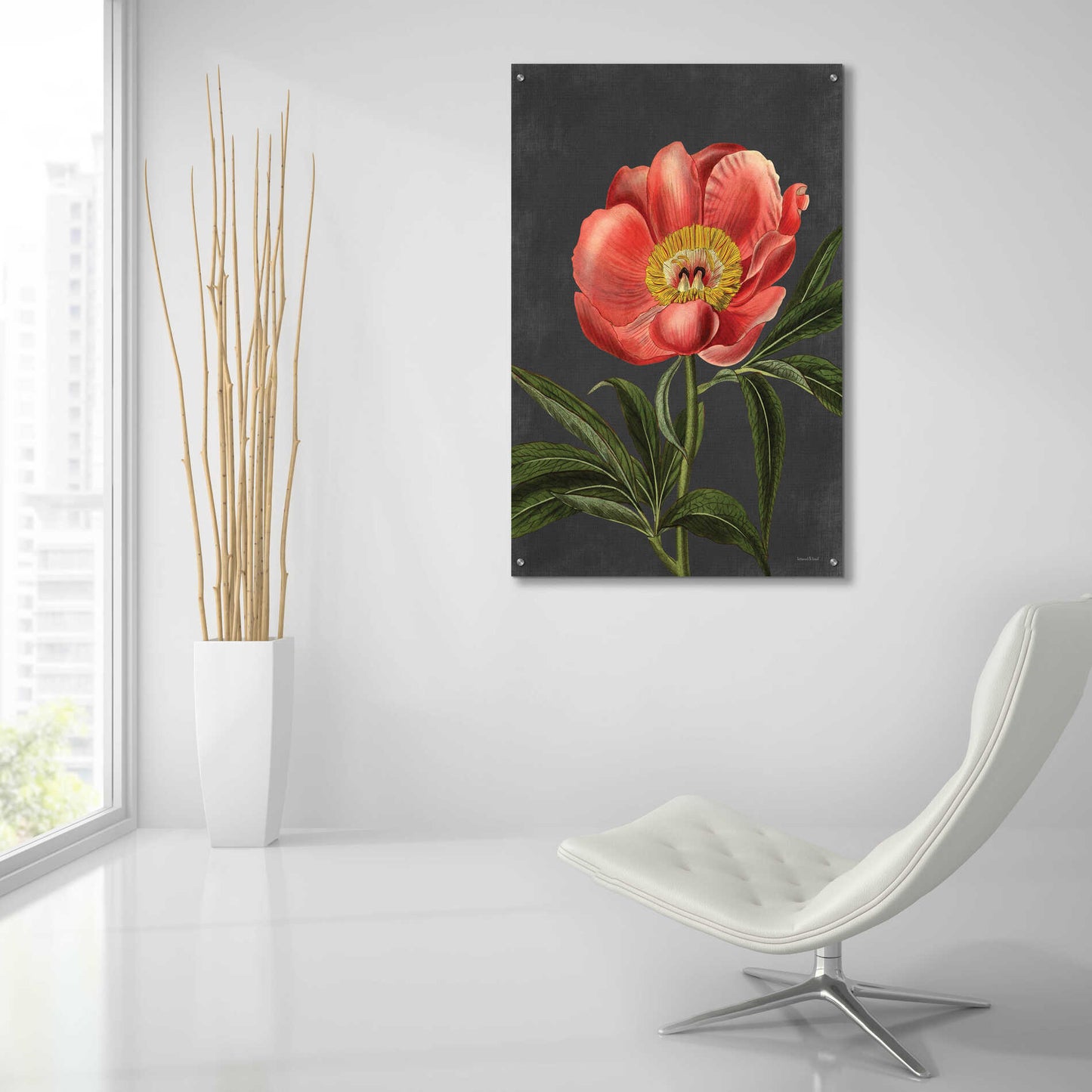 Epic Art 'Peony' by lettered & lined, Acrylic Glass Wall Art,24x36