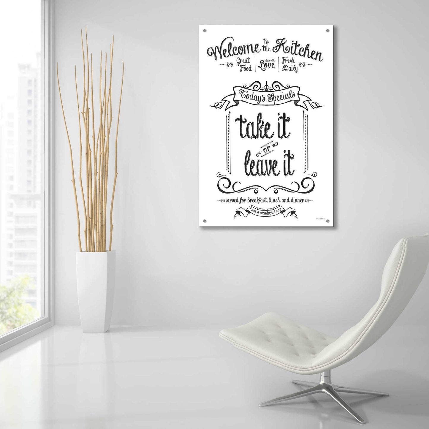 Epic Art 'Take It or Leave It' by lettered & lined, Acrylic Glass Wall Art,24x36