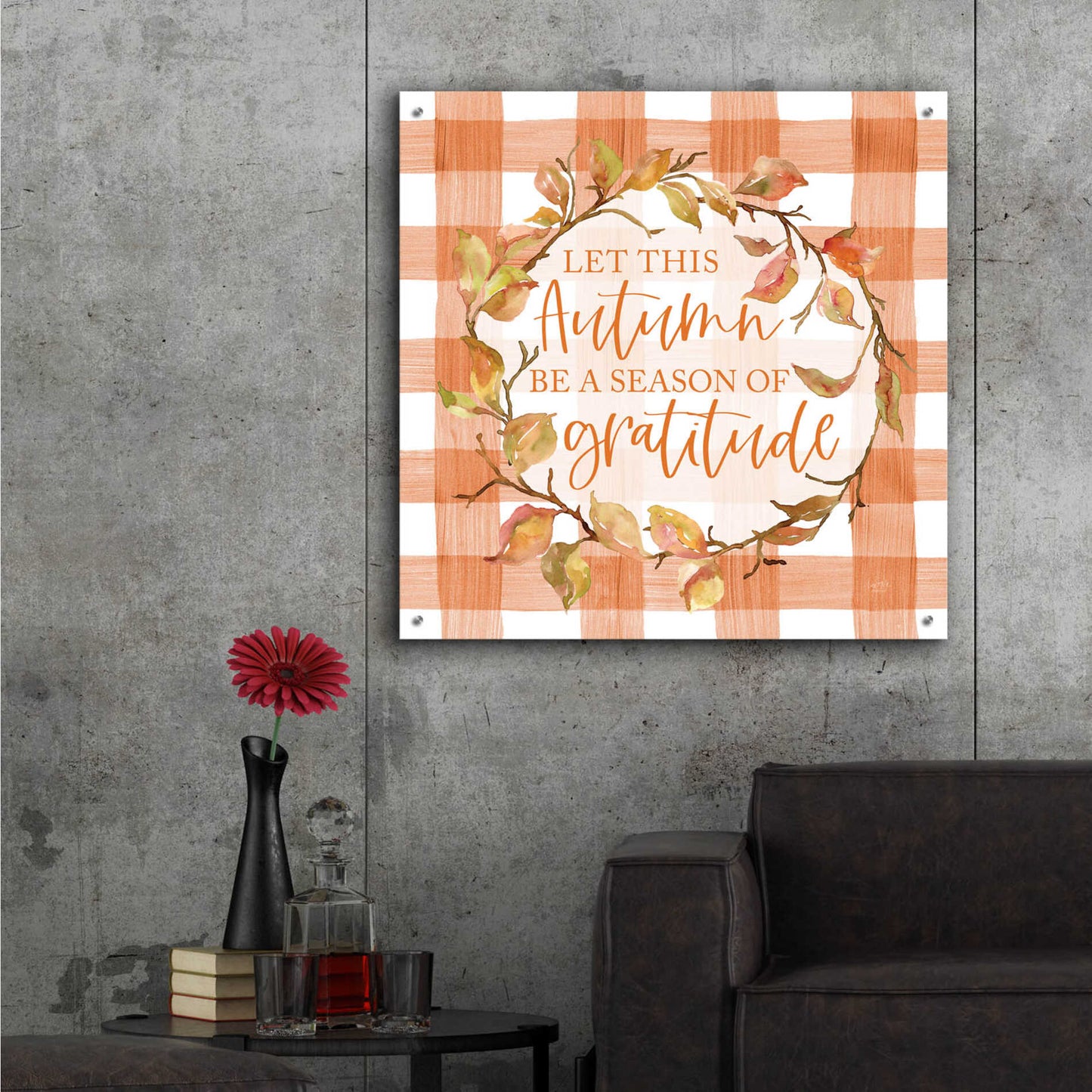 Epic Art 'Season of Gratitude Autumn' by Lux + Me Designs, Acrylic Glass Wall Art,36x36