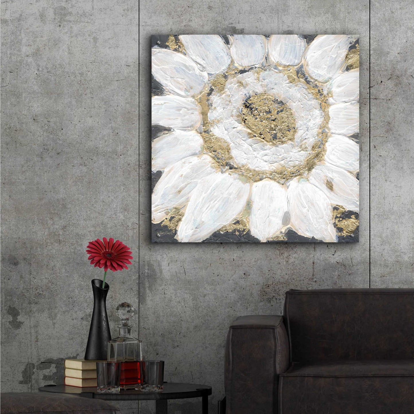 Epic Art 'Golden Sunflower' by Roey Ebert, Acrylic Glass Wall Art,36x36