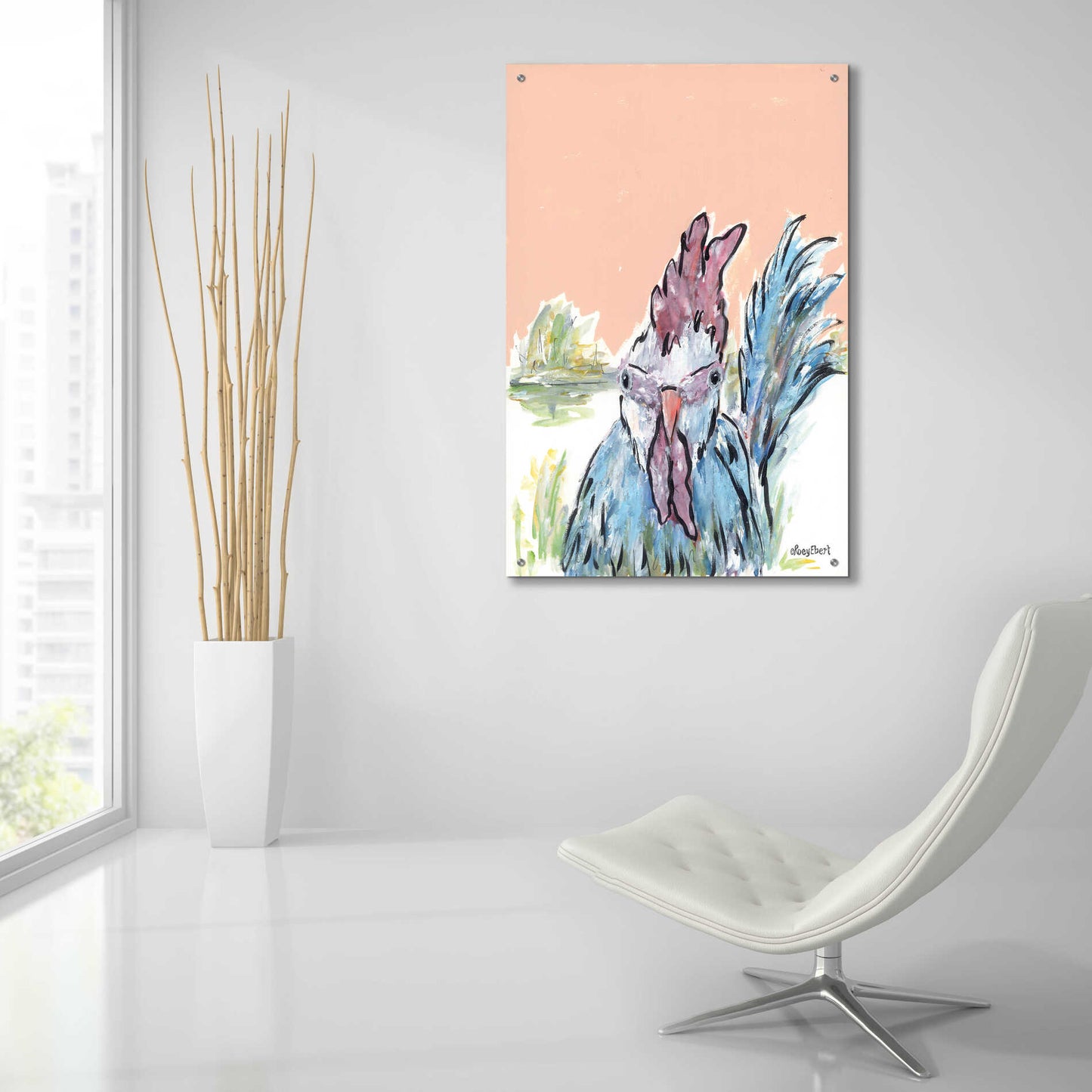 Epic Art 'Cock-A-Doodle-Doo' by Roey Ebert, Acrylic Glass Wall Art,24x36