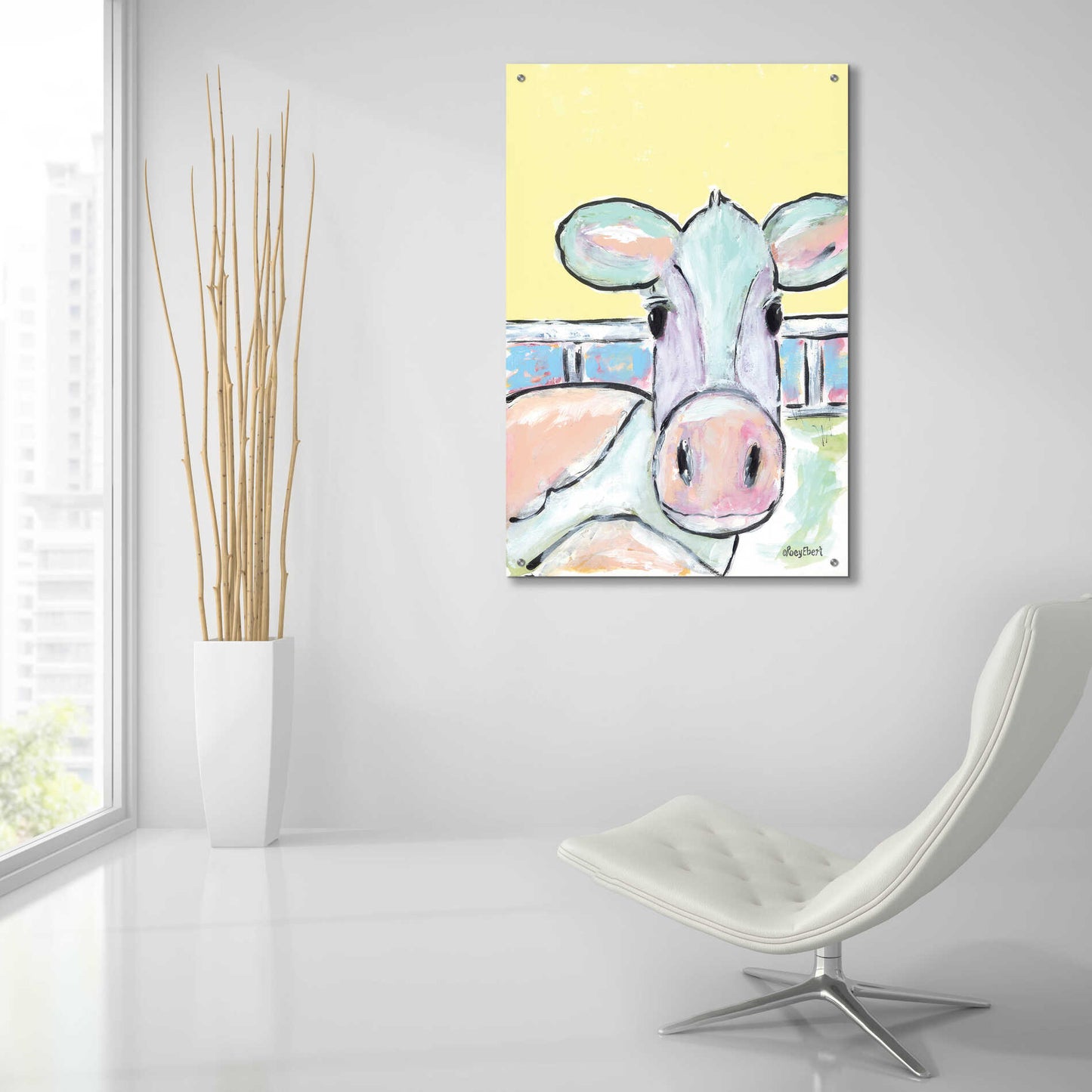 Epic Art 'Moo Moo' by Roey Ebert, Acrylic Glass Wall Art,24x36