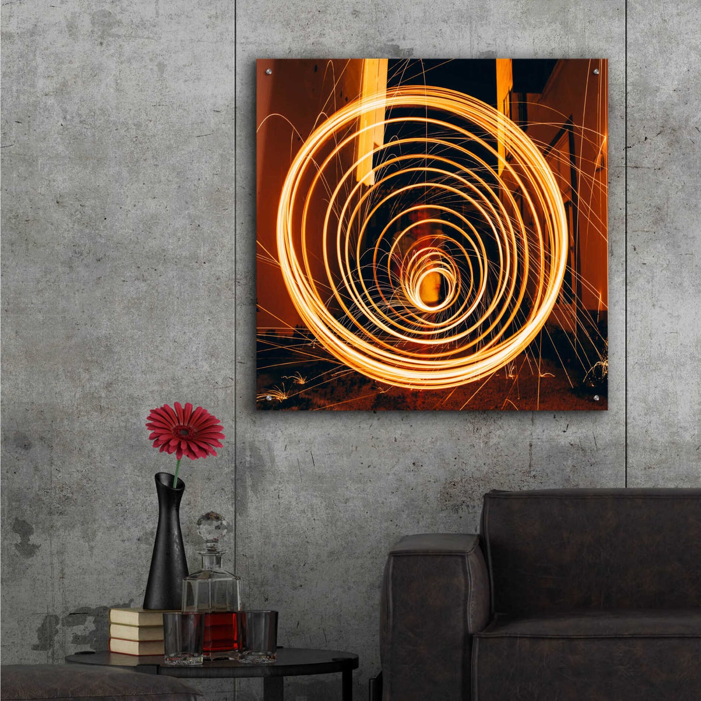 Epic Art 'Fiery Vortex' by Epic Portfolio Acrylic Glass Wall Art,36x36