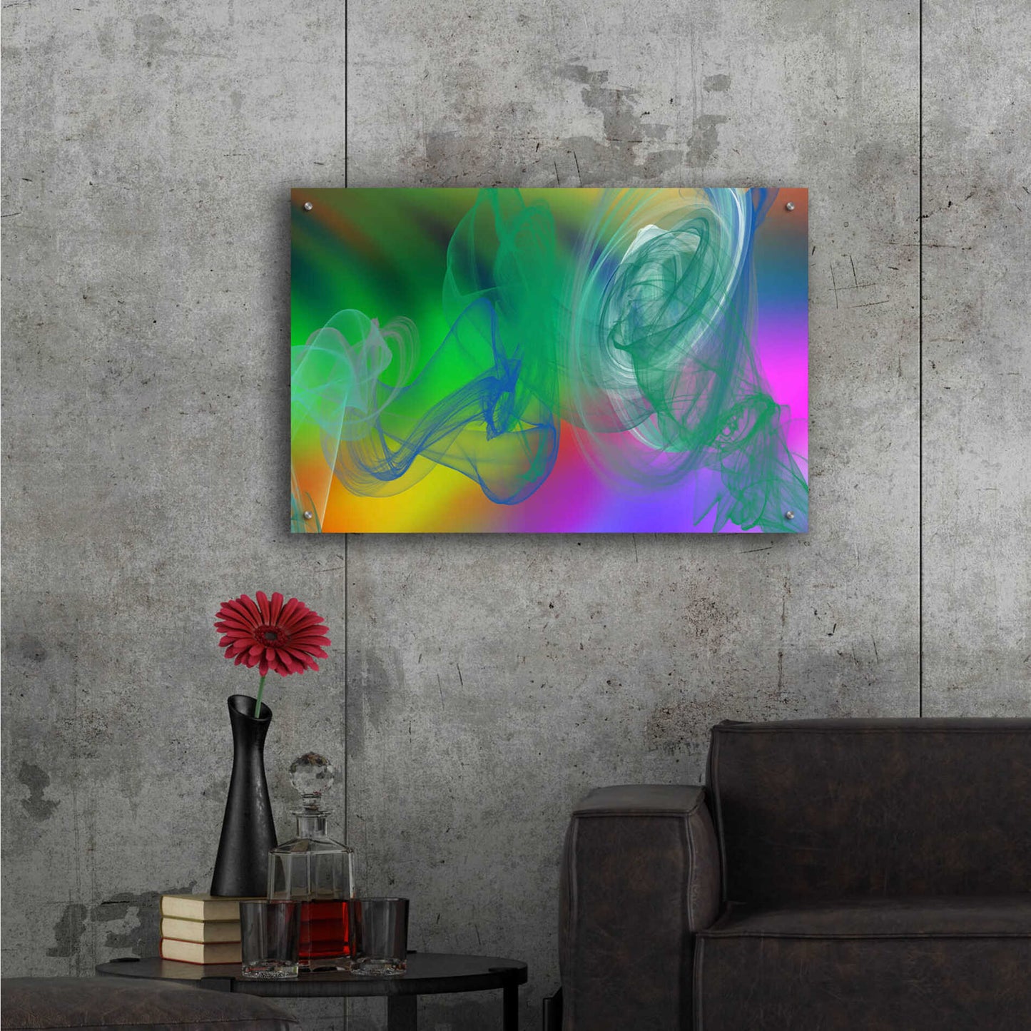 Epic Art 'Inverted Color In The Lines 5' by Irena Orlov Acrylic Glass Wall Art,36x24