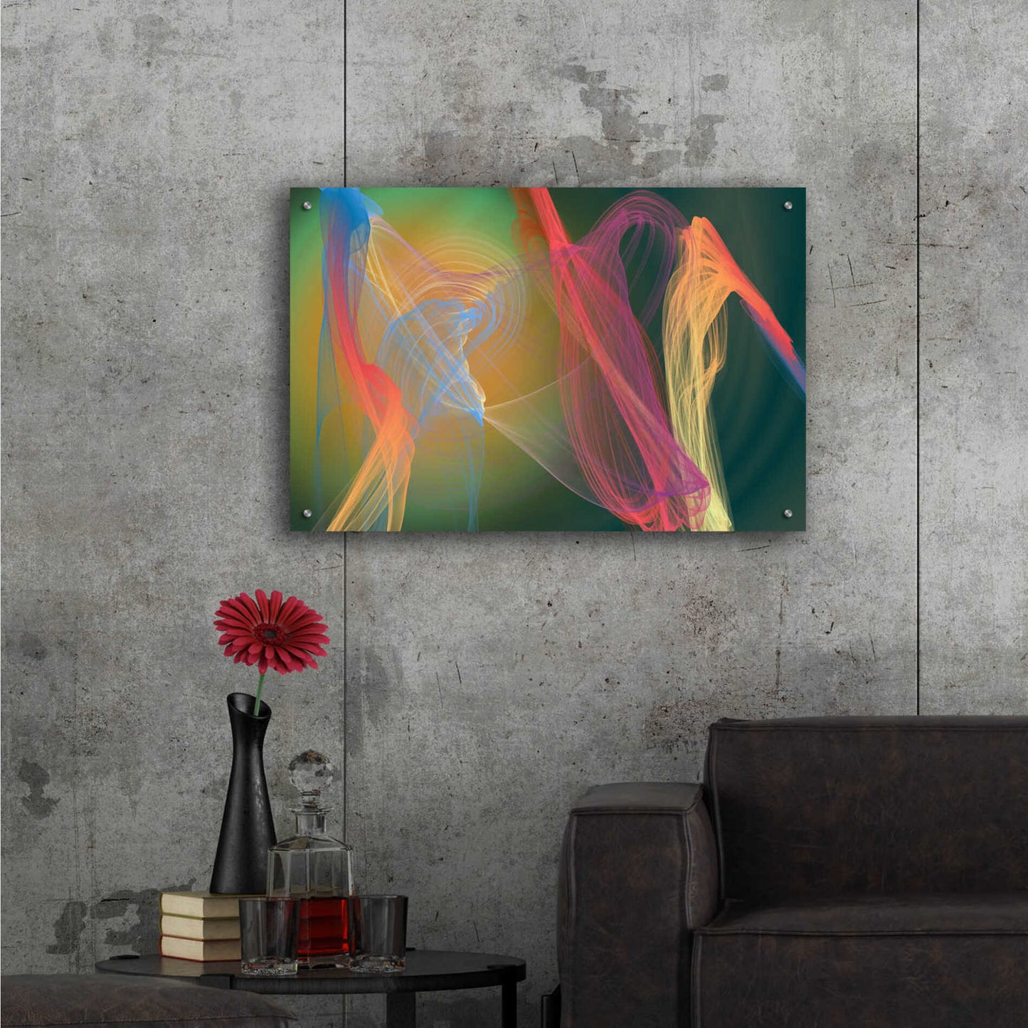 Epic Art 'Inverted Color In The Lines 9' by Irena Orlov Acrylic Glass Wall Art,36x24