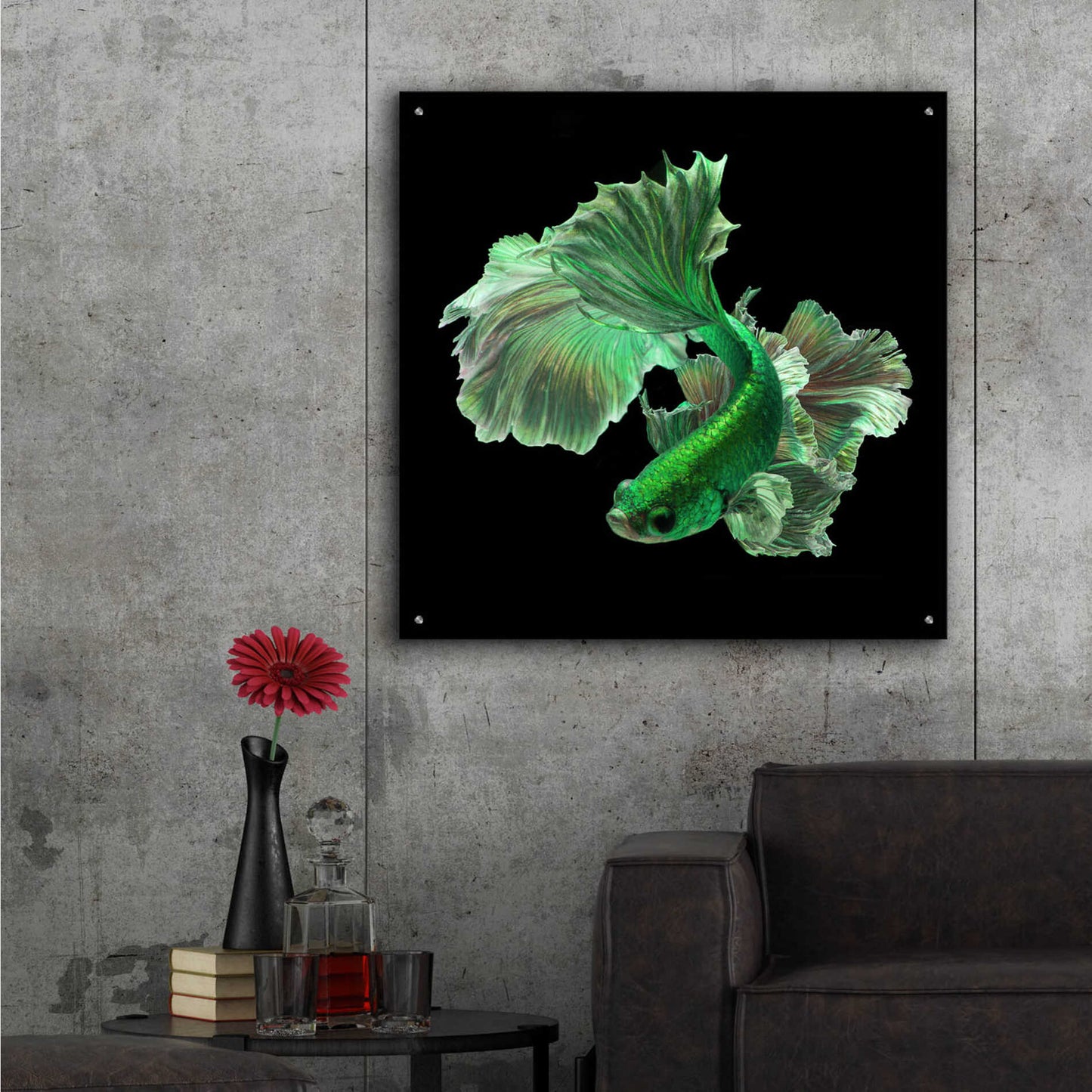 Epic Art 'Emerald Fighter' by Epic Portfolio, Acrylic Glass Wall Art,36x36