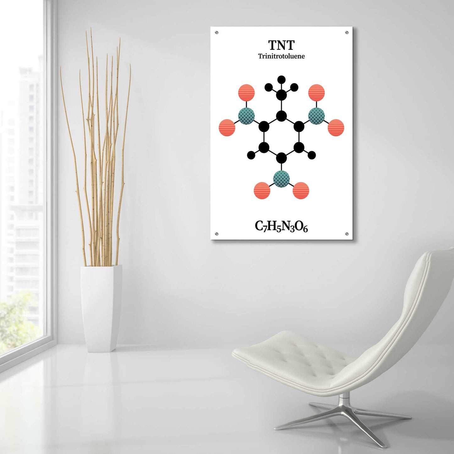 Epic Art 'TNT Molecule' by Epic Portfolio, Acrylic Glass Wall Art,24x36