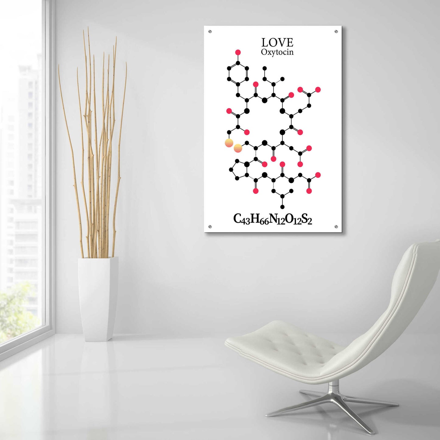 Epic Art 'Oxytocin Molecule' by Epic Portfolio, Acrylic Glass Wall Art,24x36