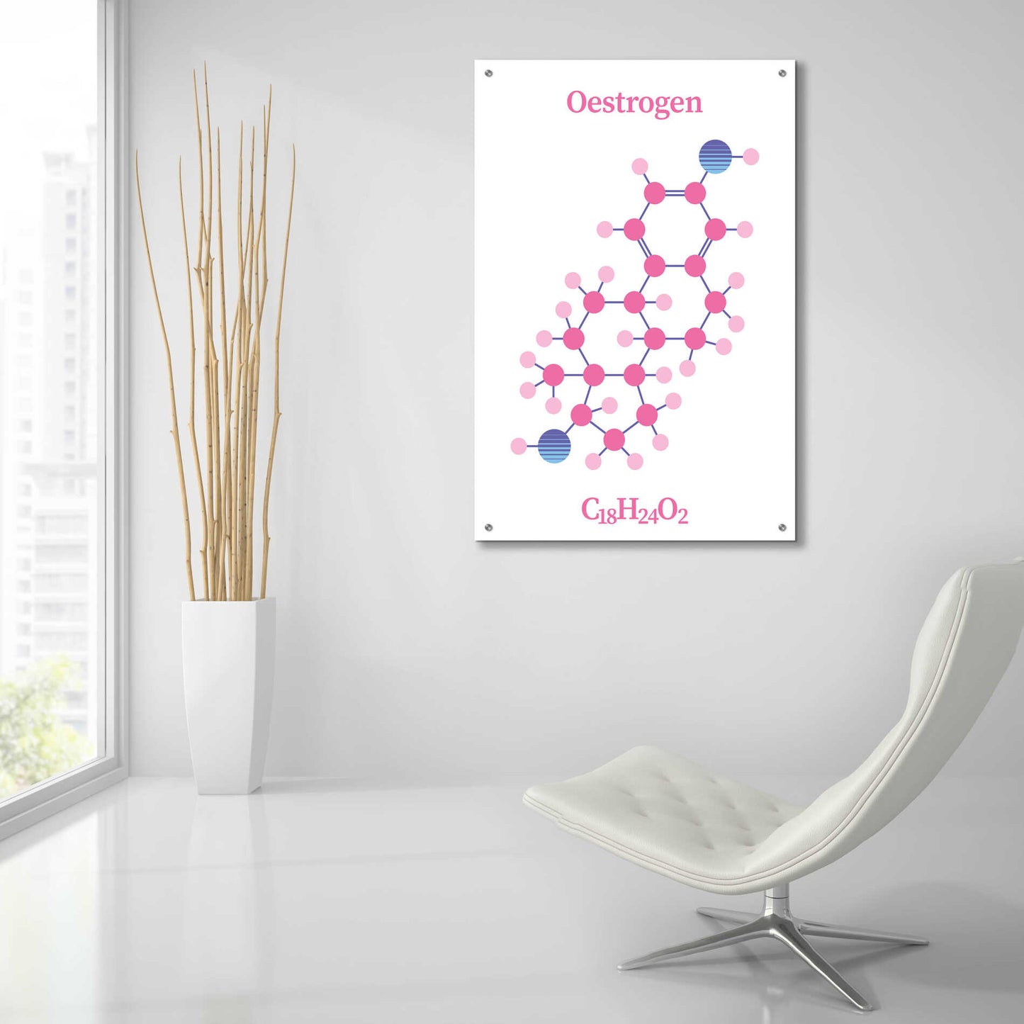 Epic Art 'Oestrogen Molecule' by Epic Portfolio, Acrylic Glass Wall Art,24x36