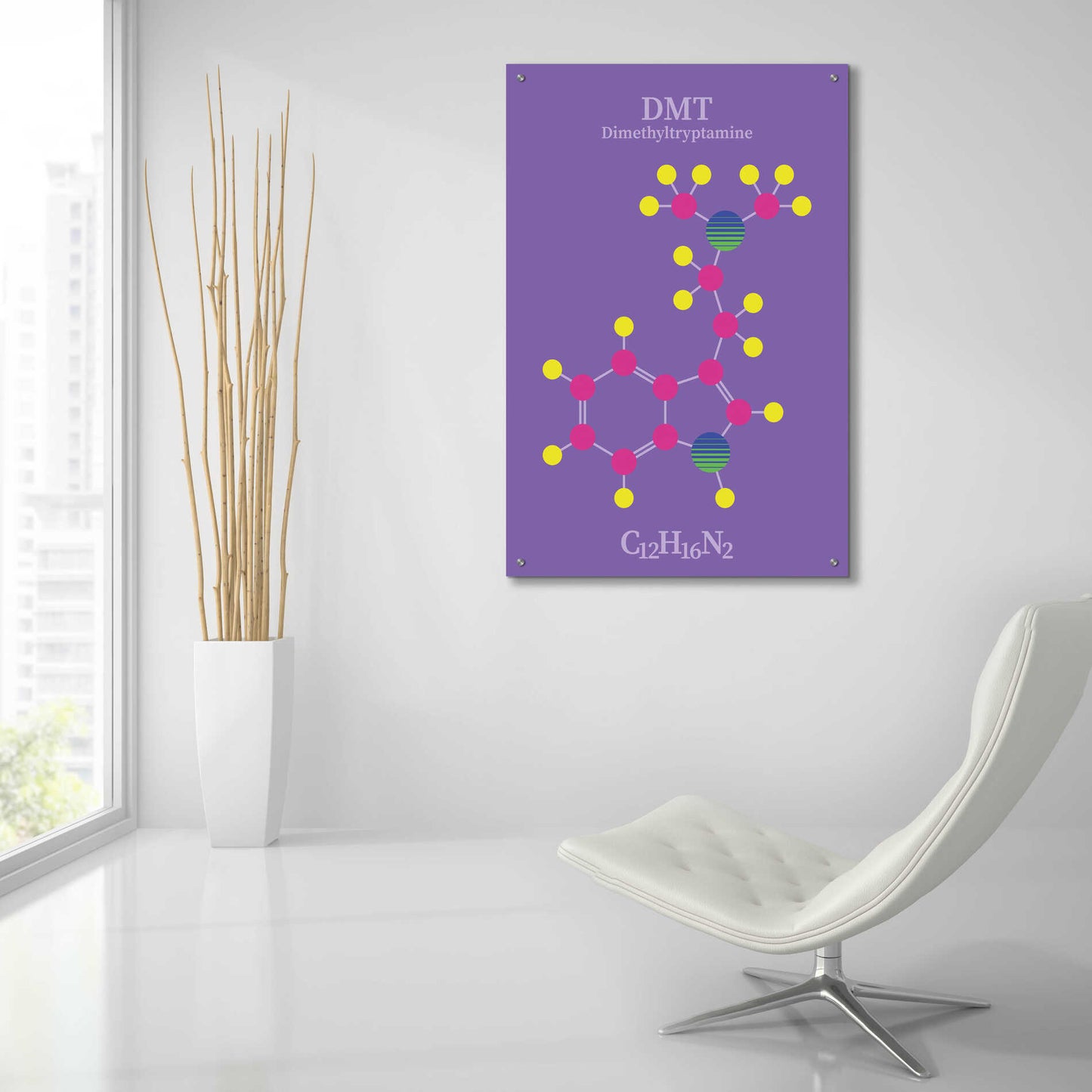 Epic Art 'DMT Molecule' by Epic Portfolio, Acrylic Glass Wall Art,24x36
