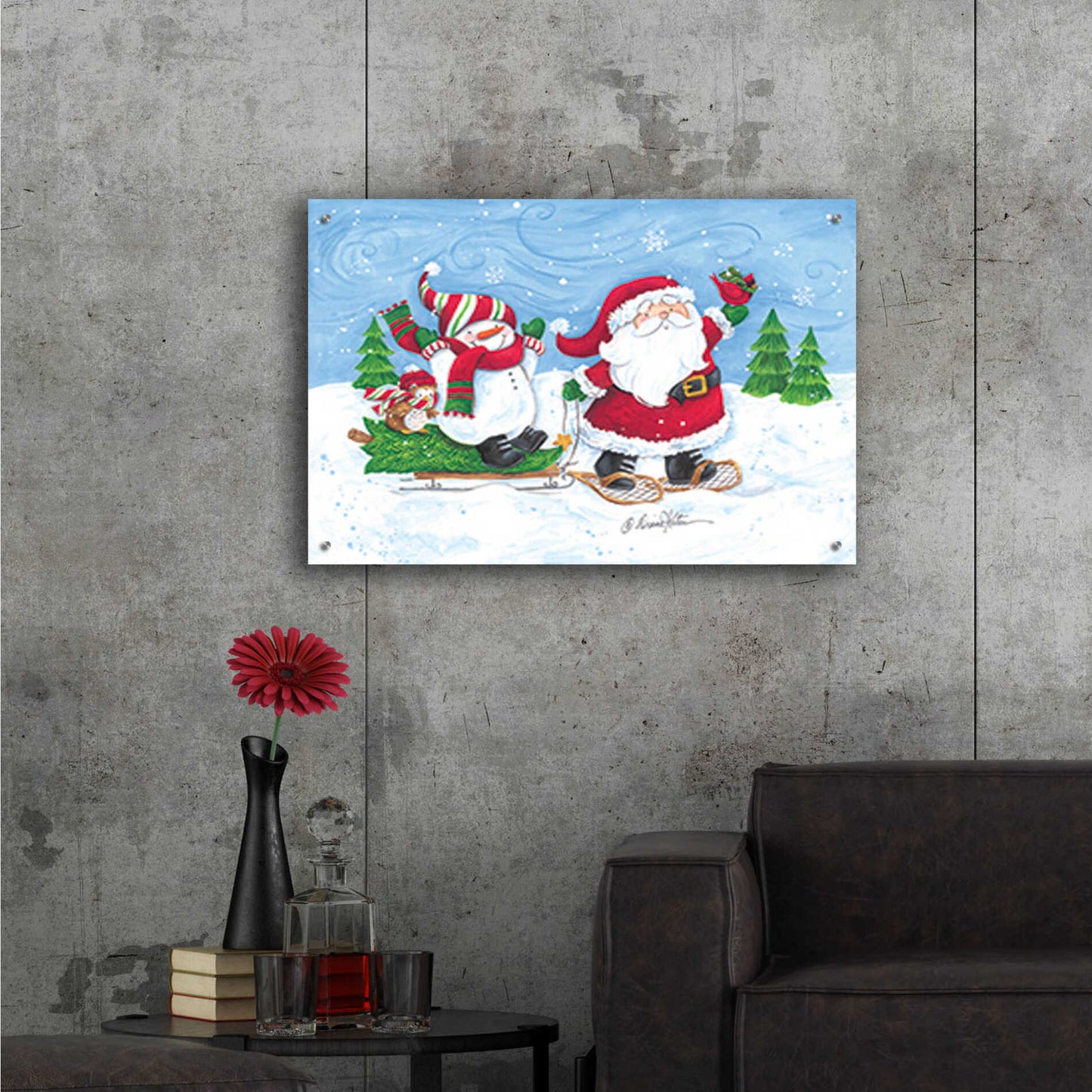 Epic Art 'Getting the Christmas Tree' by Diane Kater, Acrylic Glass Wall Art,36x24