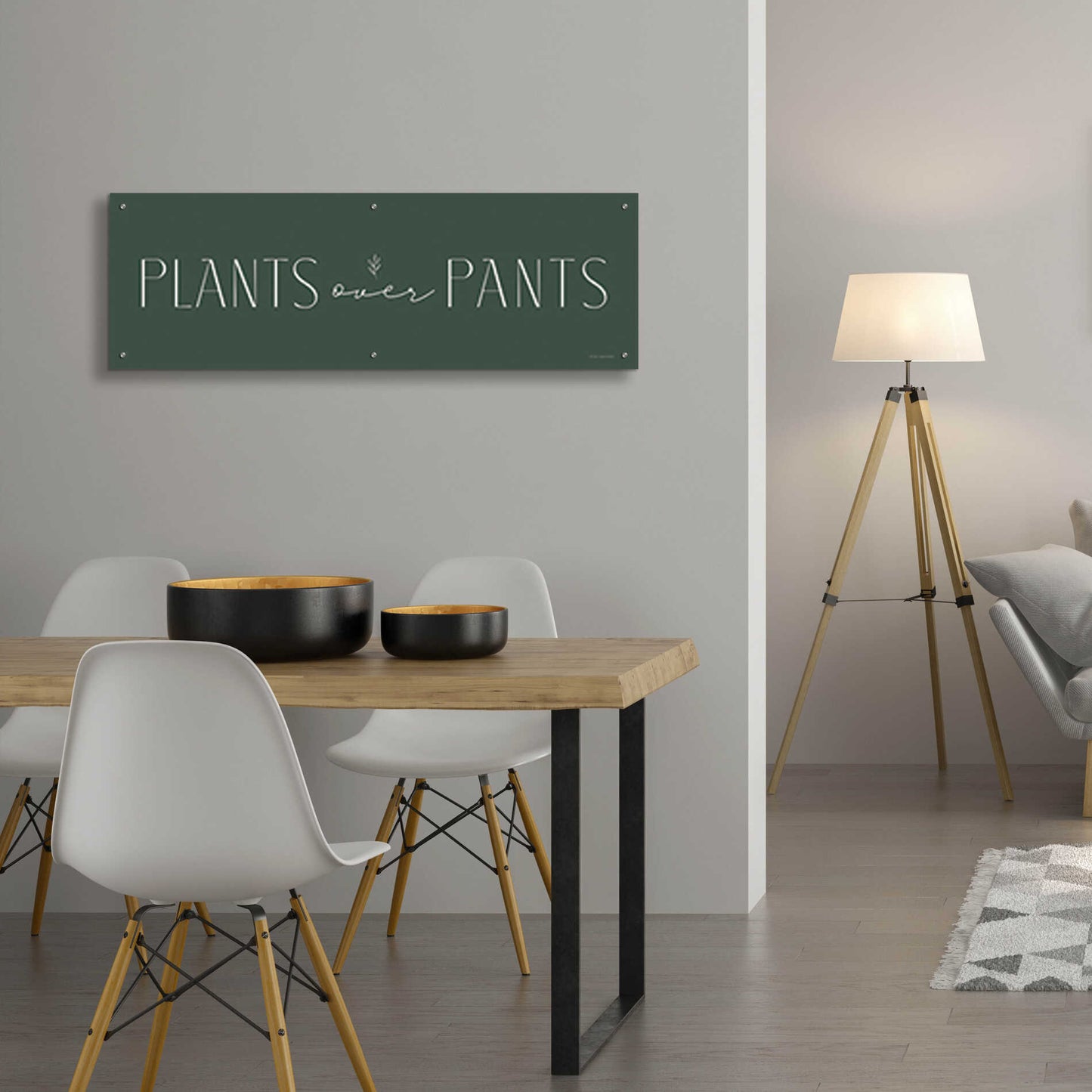Epic Art 'Plants Over Pants' by Lady Louise Designs, Acrylic Glass Wall Art,48x16